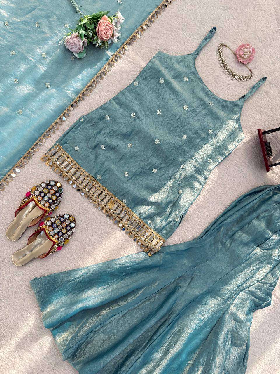 RTC 5992 SILK PREETY LOOK DESIGNER LADIES PARTY WEAR SHARARA SUIT