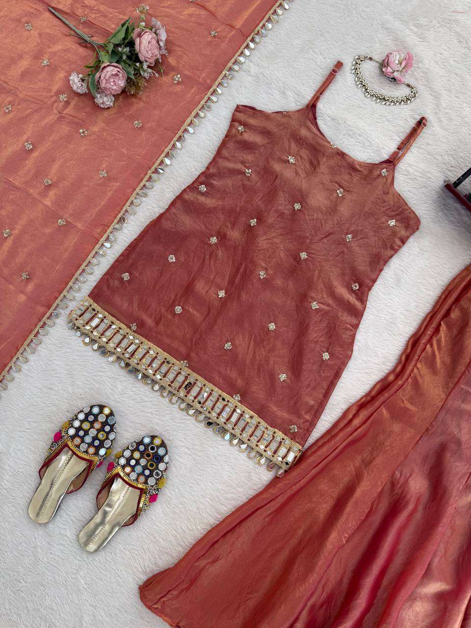 RTC 5992 SILK PREETY LOOK DESIGNER LADIES PARTY WEAR SHARARA SUIT