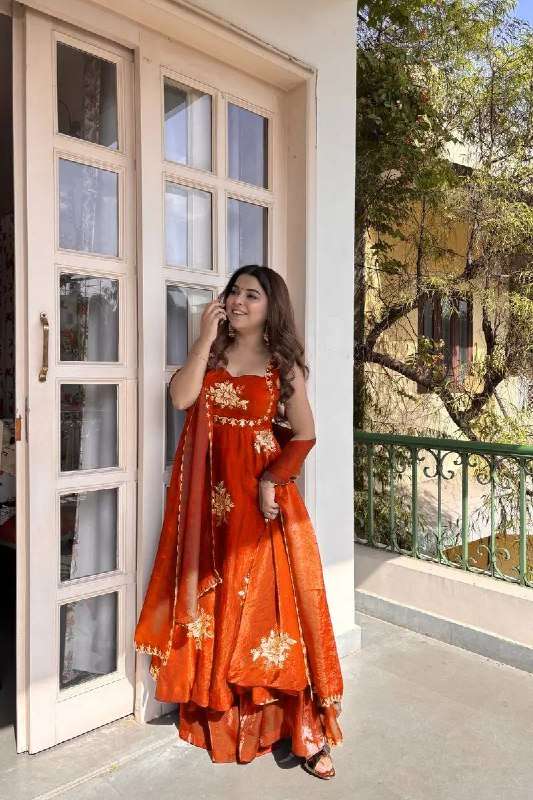 RTC 6011 SILK SEQUENCE EMBROIDERY DESIGNER WORK ANARKALI STYLE GOWN SUIT