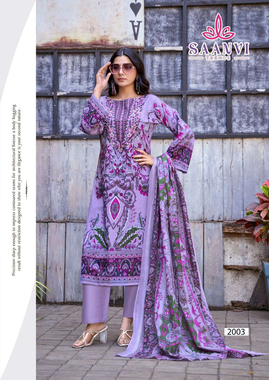 SAANVI TRENDS NUSRAT VOL 2 COTTON PRINTED WITH FANCY EMBROIDERY WORK SUIT