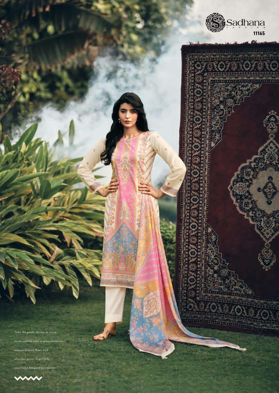  SADHANA FASHION YASS COTTON  DIGITAL PRINT WITH FANCY WORK SUIT