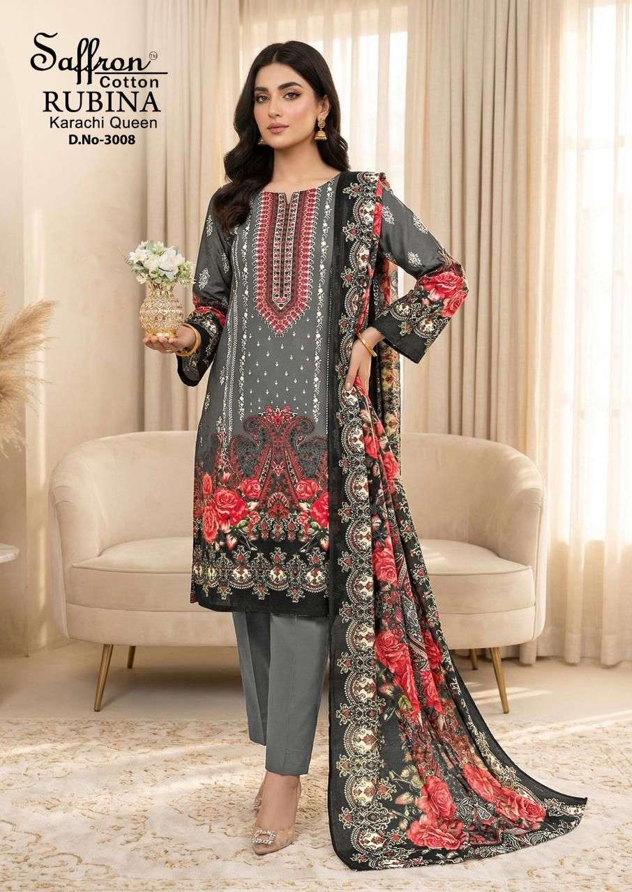 SAFFRON COTTON RUBINA KARACHI QUEEN VOL 3 COTTON DIGITAL PRINTS SALWAR SUIT