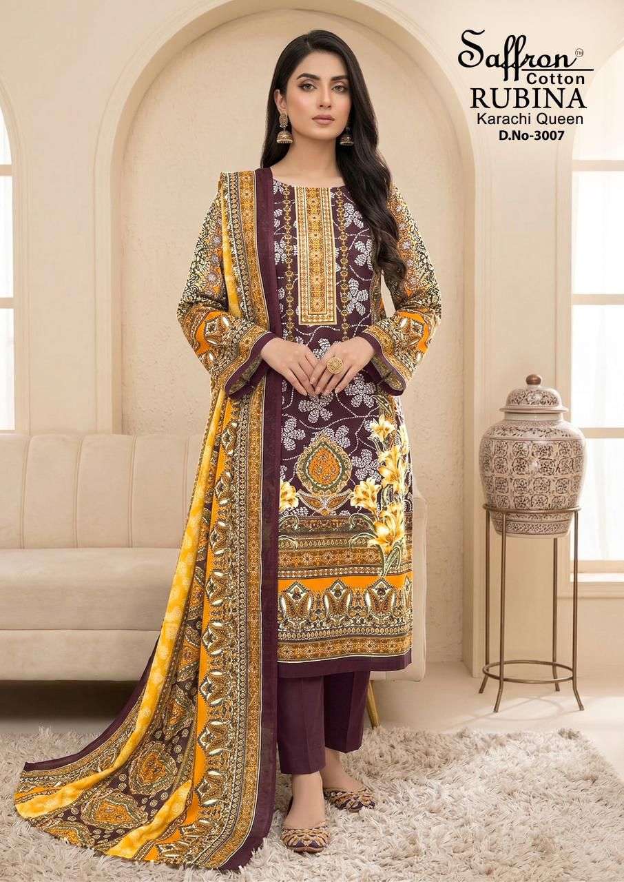 SAFFRON COTTON RUBINA KARACHI QUEEN VOL 3 COTTON DIGITAL PRINTS SALWAR SUIT