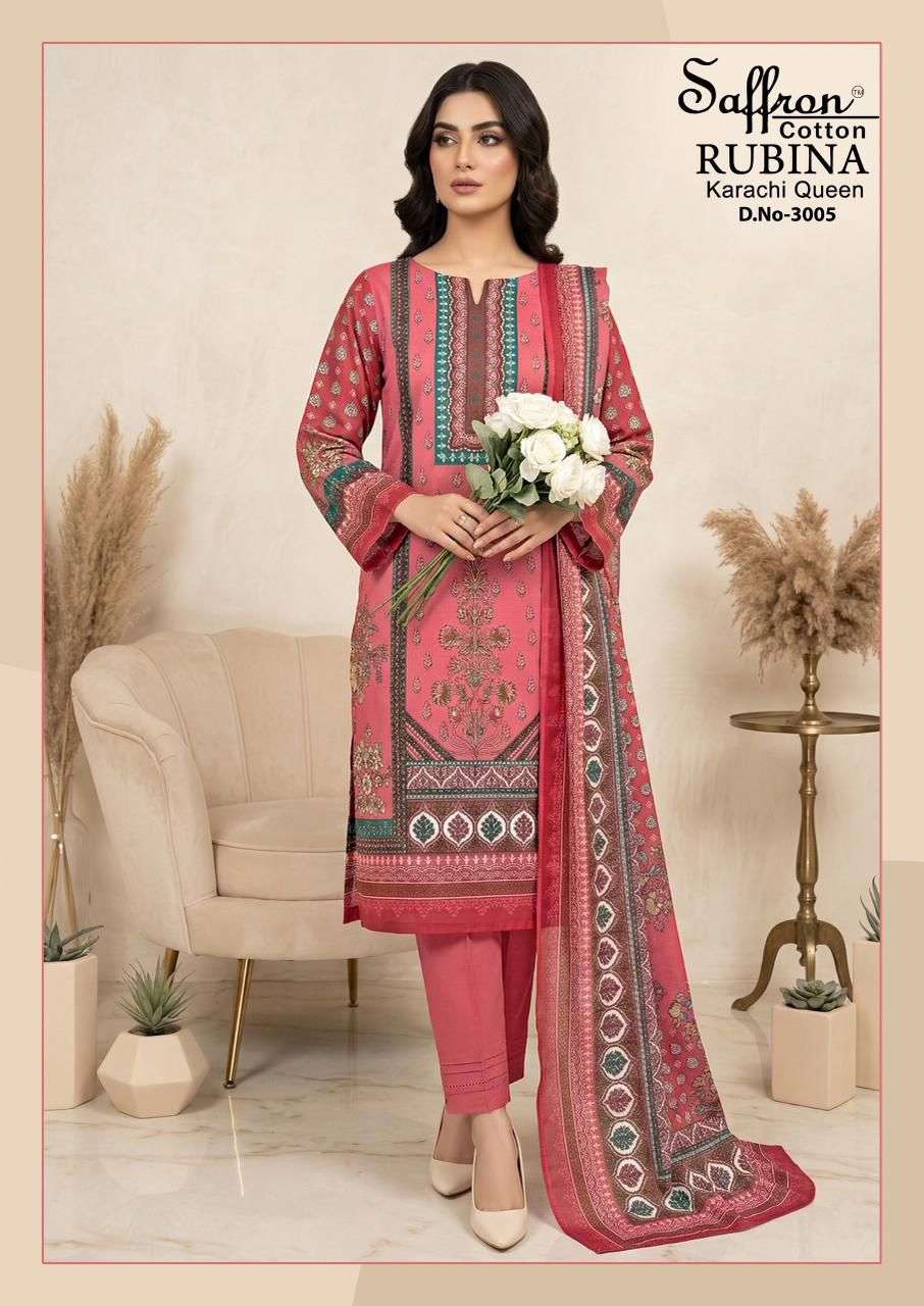 SAFFRON COTTON RUBINA KARACHI QUEEN VOL 3 COTTON DIGITAL PRINTS SALWAR SUIT