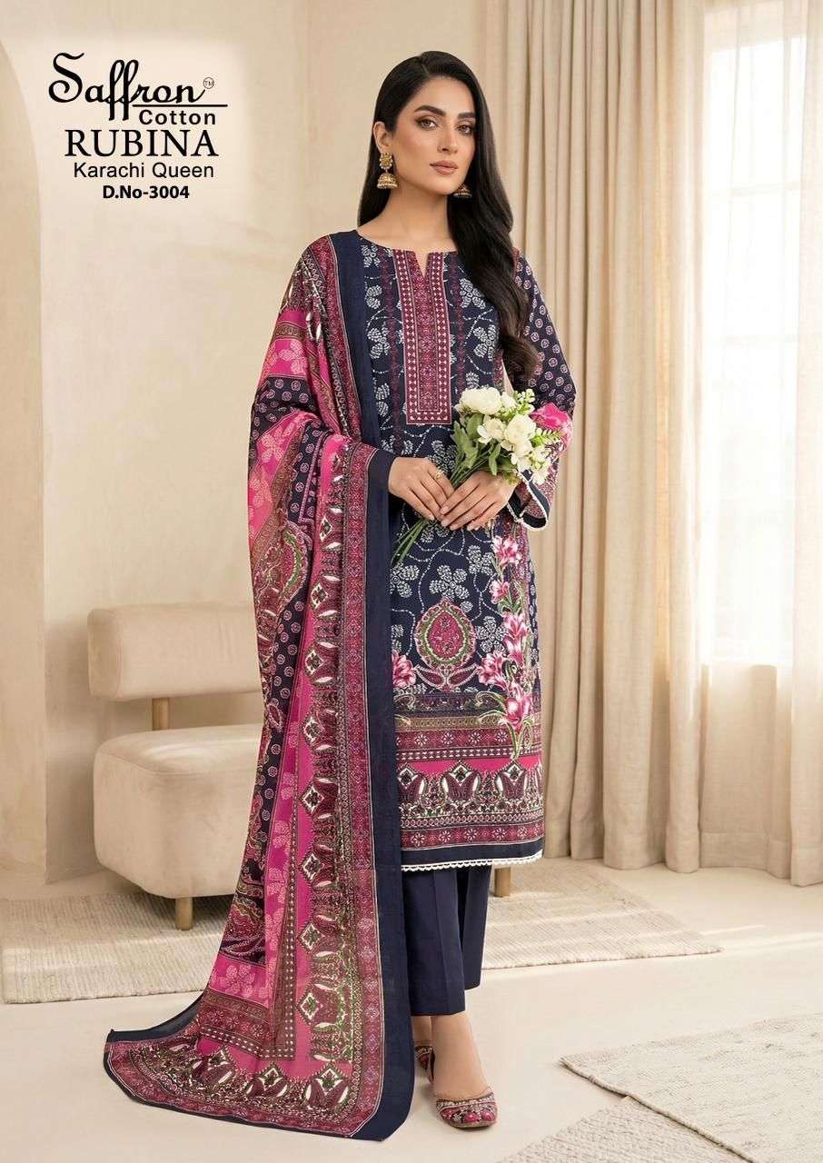 SAFFRON COTTON RUBINA KARACHI QUEEN VOL 3 COTTON DIGITAL PRINTS SALWAR SUIT
