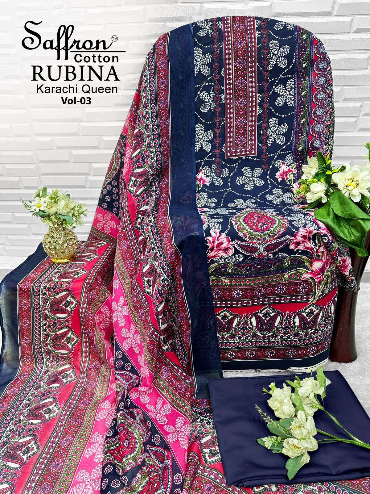 SAFFRON COTTON RUBINA KARACHI QUEEN VOL 3 COTTON DIGITAL PRINTS SALWAR SUIT
