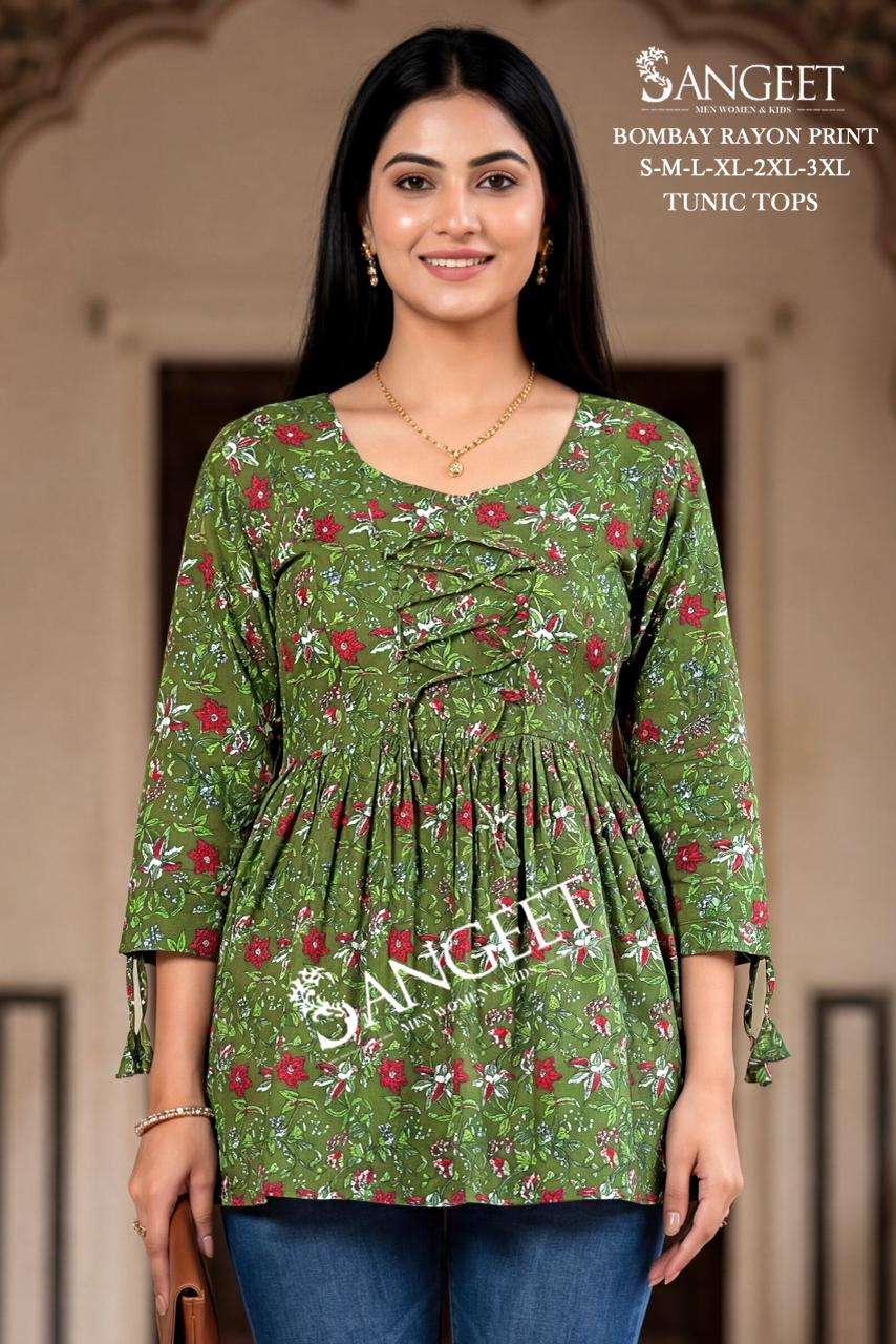 SANGEET PIK AND CHOOSE DESIGN VOL 1 RAYON PRINT FANCY SUMMER WEAR TOP