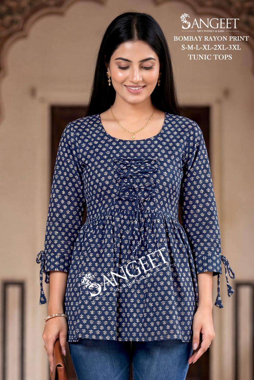 SANGEET PIK AND CHOOSE DESIGN VOL 1 RAYON PRINT FANCY SUMMER WEAR TOP