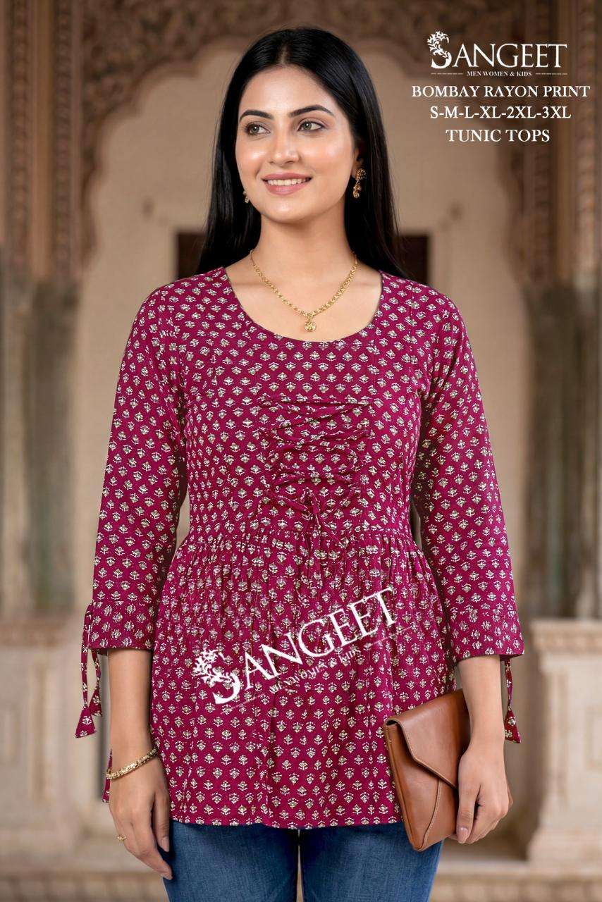 SANGEET PIK AND CHOOSE DESIGN VOL 1 RAYON PRINT FANCY SUMMER WEAR TOP