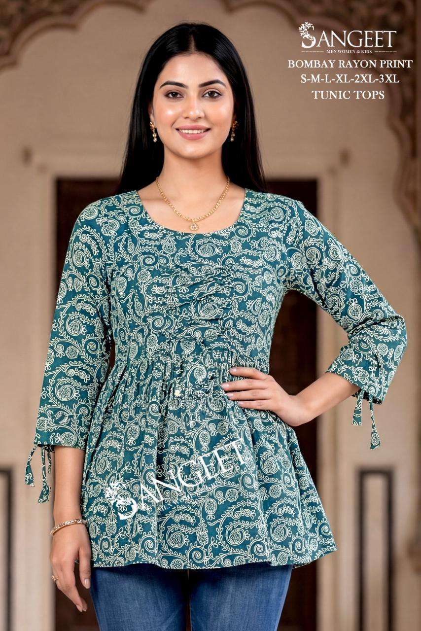 SANGEET PIK AND CHOOSE DESIGN VOL 1 RAYON PRINT FANCY SUMMER WEAR TOP