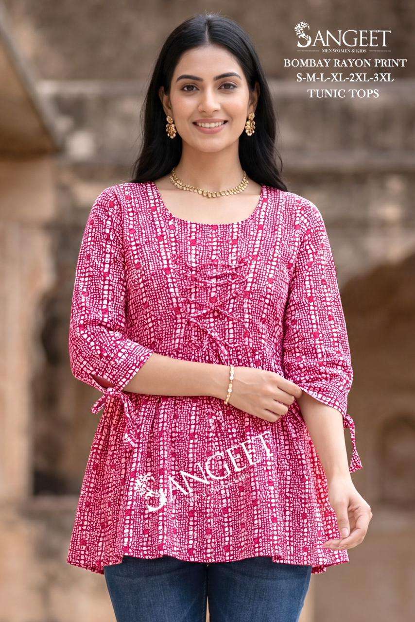 SANGEET PIK AND CHOOSE DESIGN VOL 1 RAYON PRINT FANCY SUMMER WEAR TOP