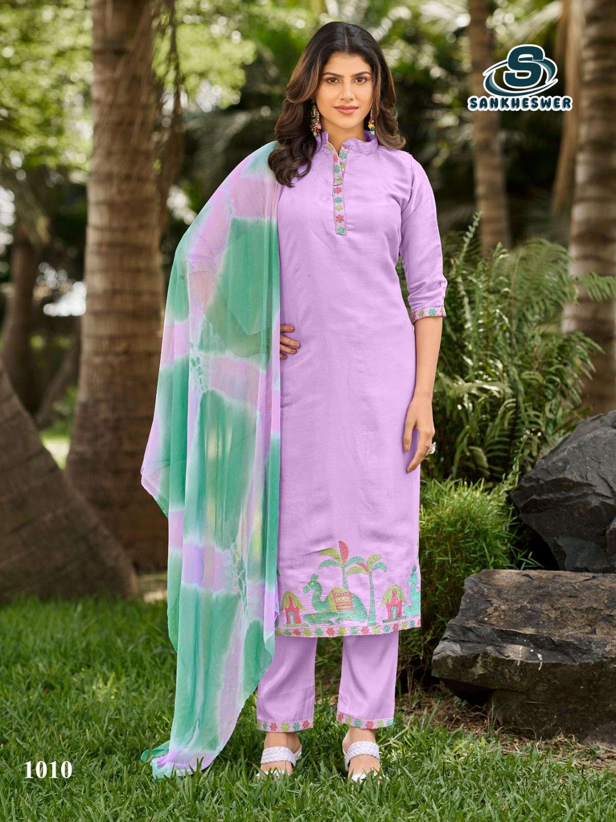 SANKHESWER IMPEX AAMAAL VOL 1 SILK FANCY WORK LADIES 3PCS SET COLLECTION 
