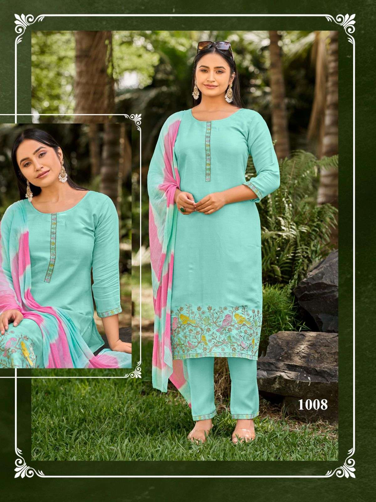 SANKHESWER IMPEX AAMAAL VOL 1 SILK FANCY WORK LADIES 3PCS SET COLLECTION 