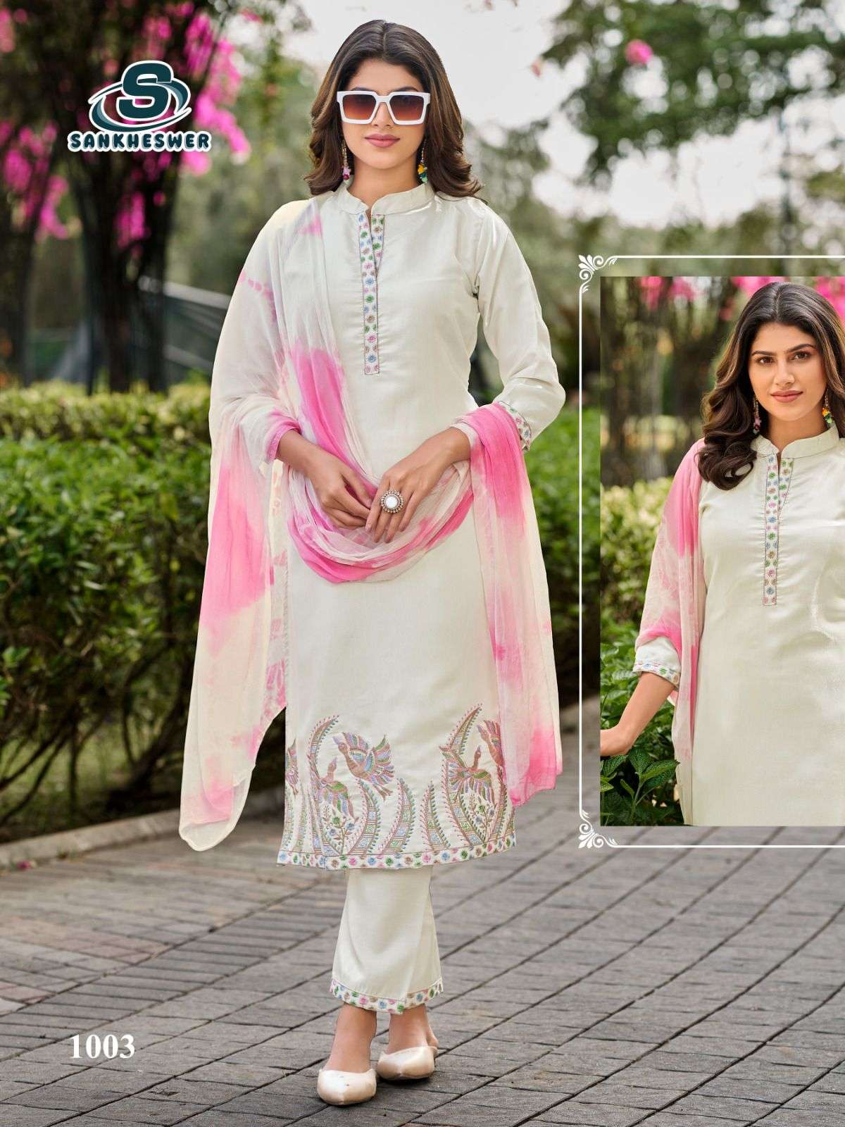 SANKHESWER IMPEX AAMAAL VOL 1 SILK FANCY WORK LADIES 3PCS SET COLLECTION 
