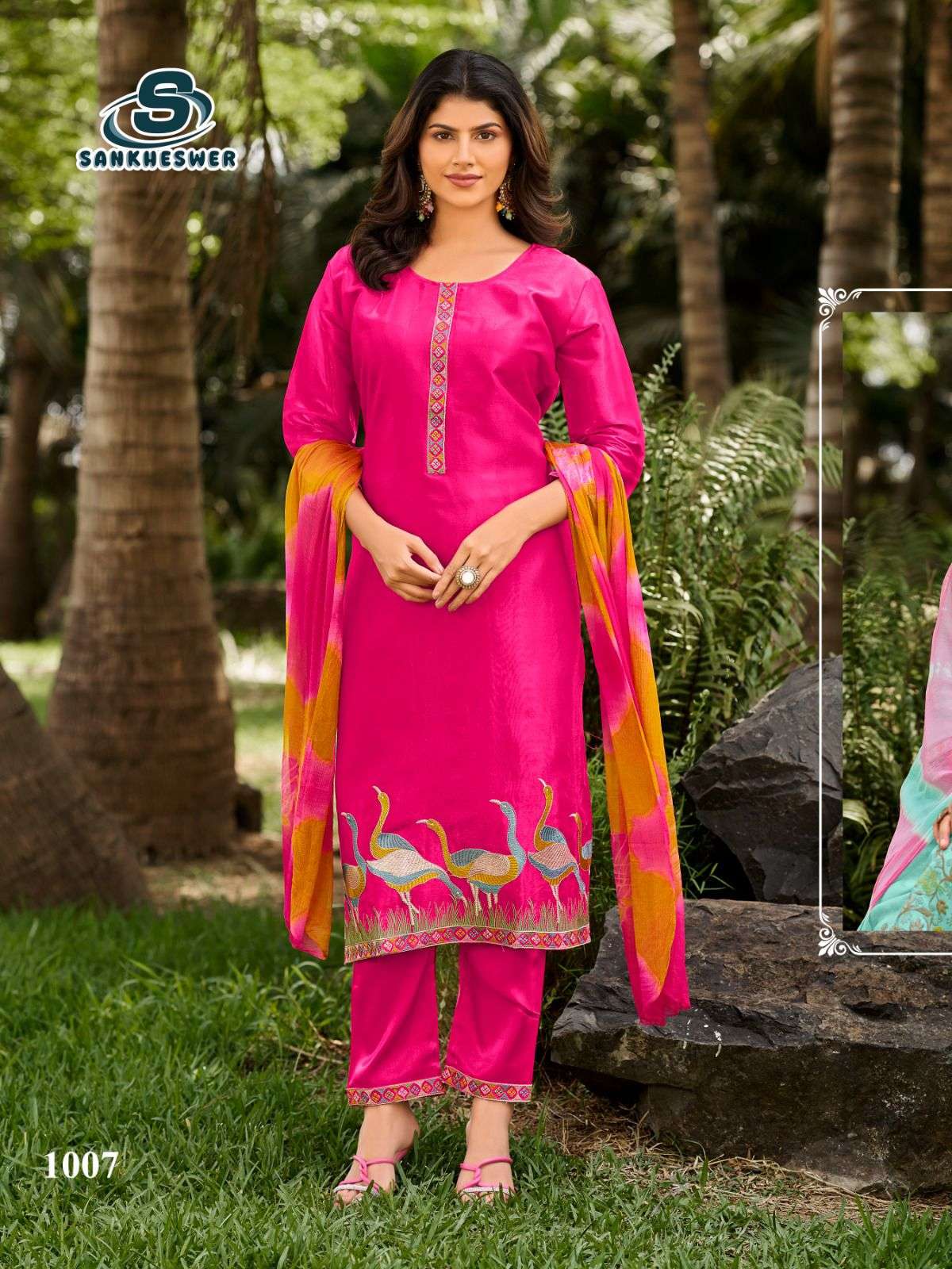 SANKHESWER IMPEX AAMAAL VOL 1 SILK FANCY WORK LADIES 3PCS SET COLLECTION 