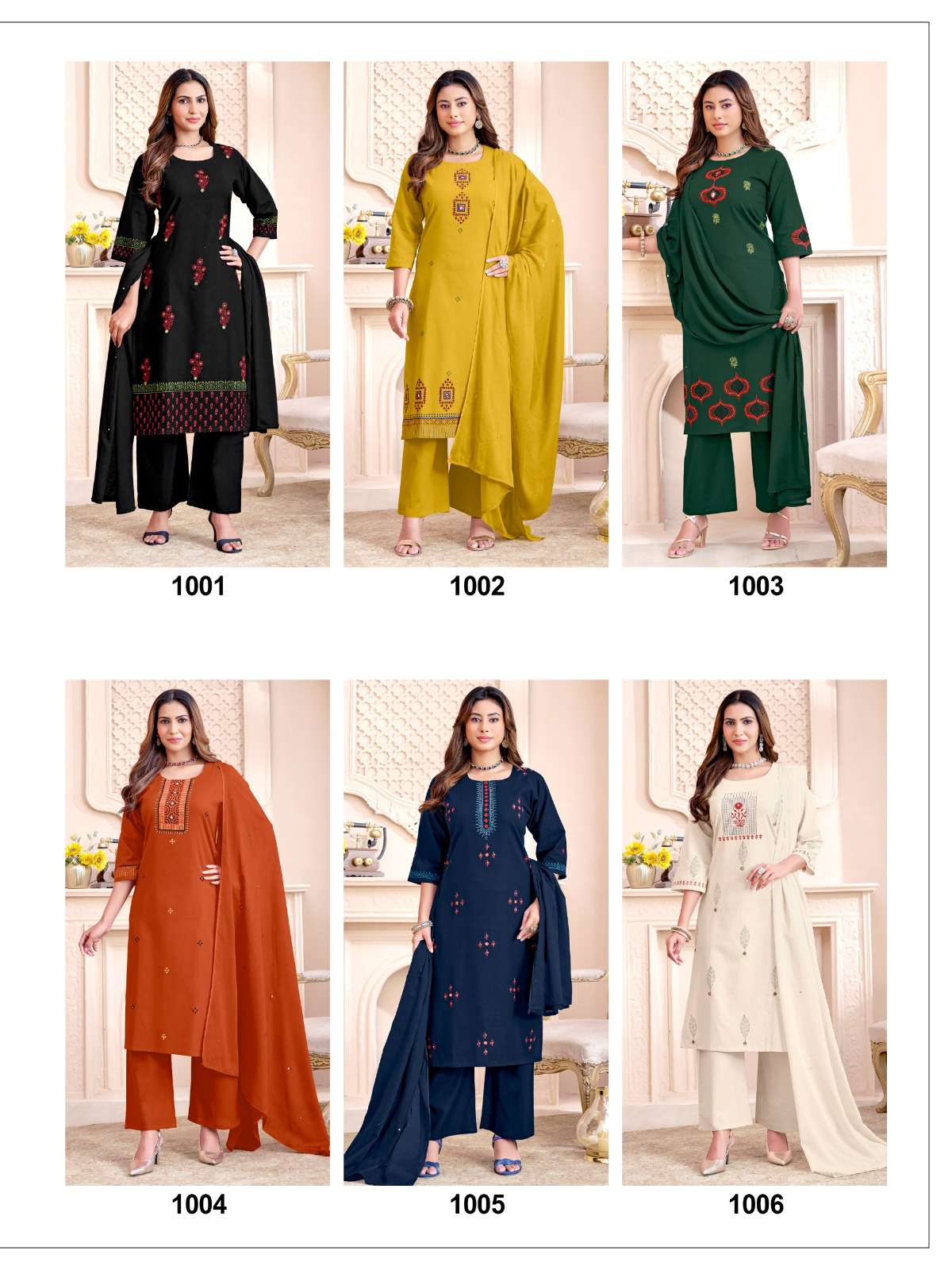 SHODASHE STUDIO CHHANV LINEN COTTON FANCY EMBROIDERY WORK LADIES 3PCS SET COLLECTION 