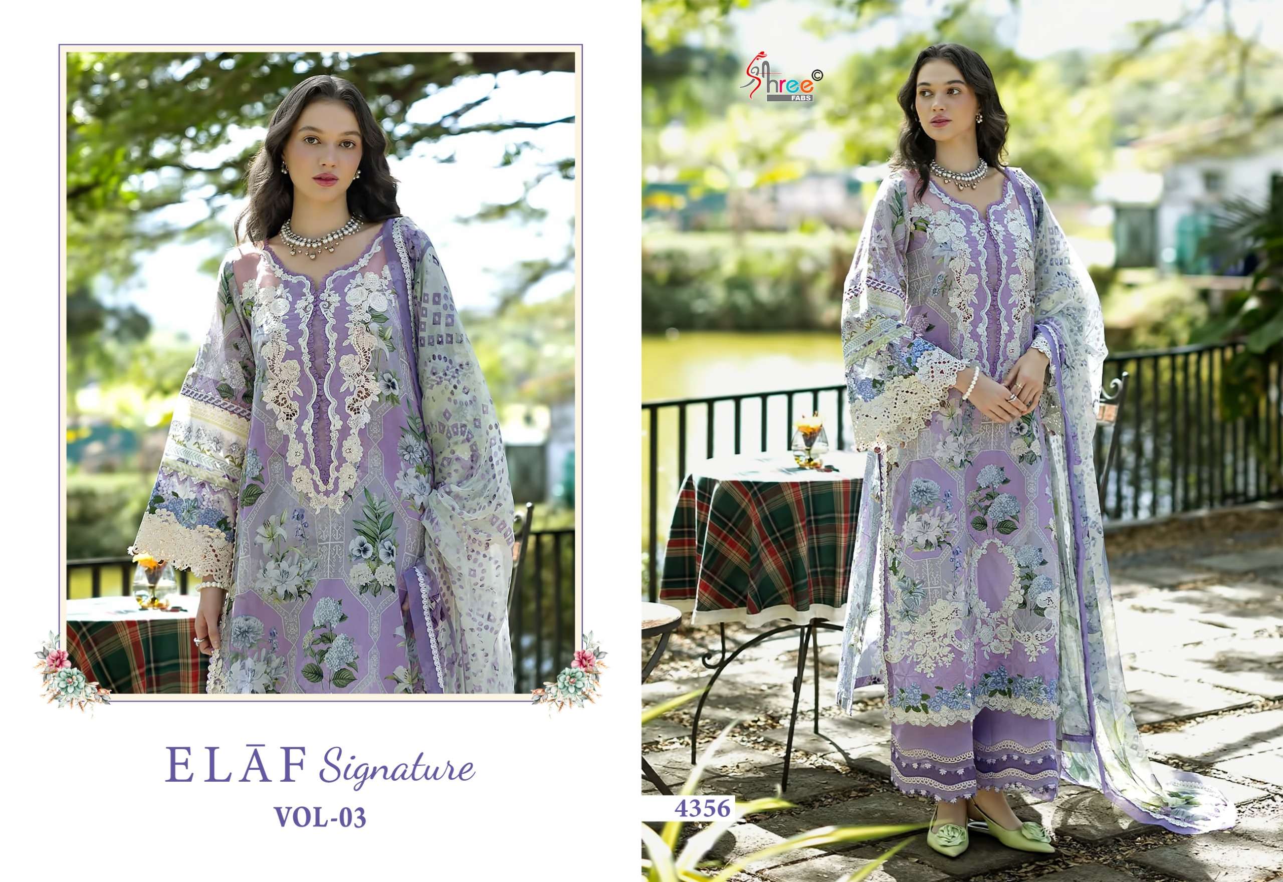 SHREE FABS ELAF SIGNATURE VOL 3  COTTON PRINT WITH PATCH EMBROIDERY WORK SUIT