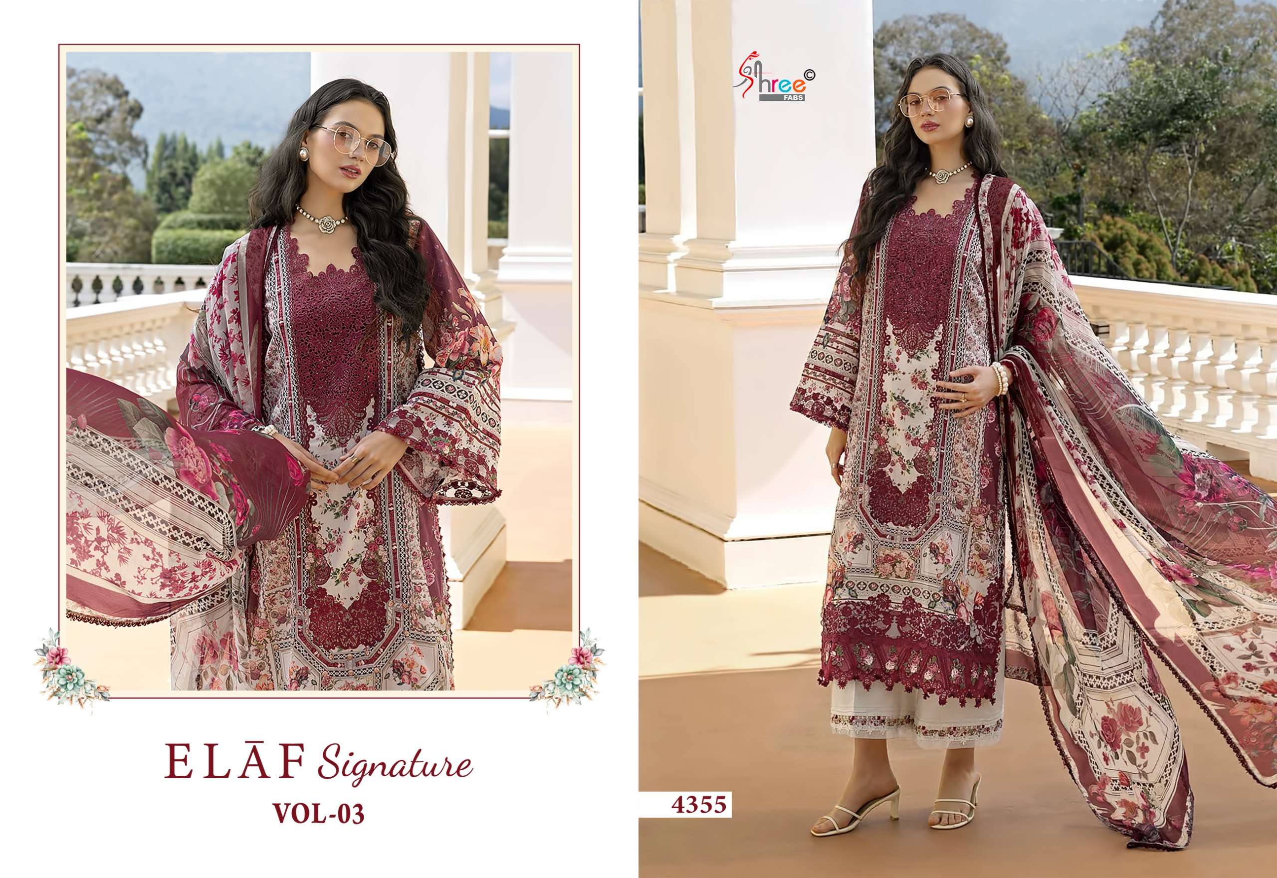SHREE FABS ELAF SIGNATURE VOL 3  COTTON PRINT WITH PATCH EMBROIDERY WORK SUIT
