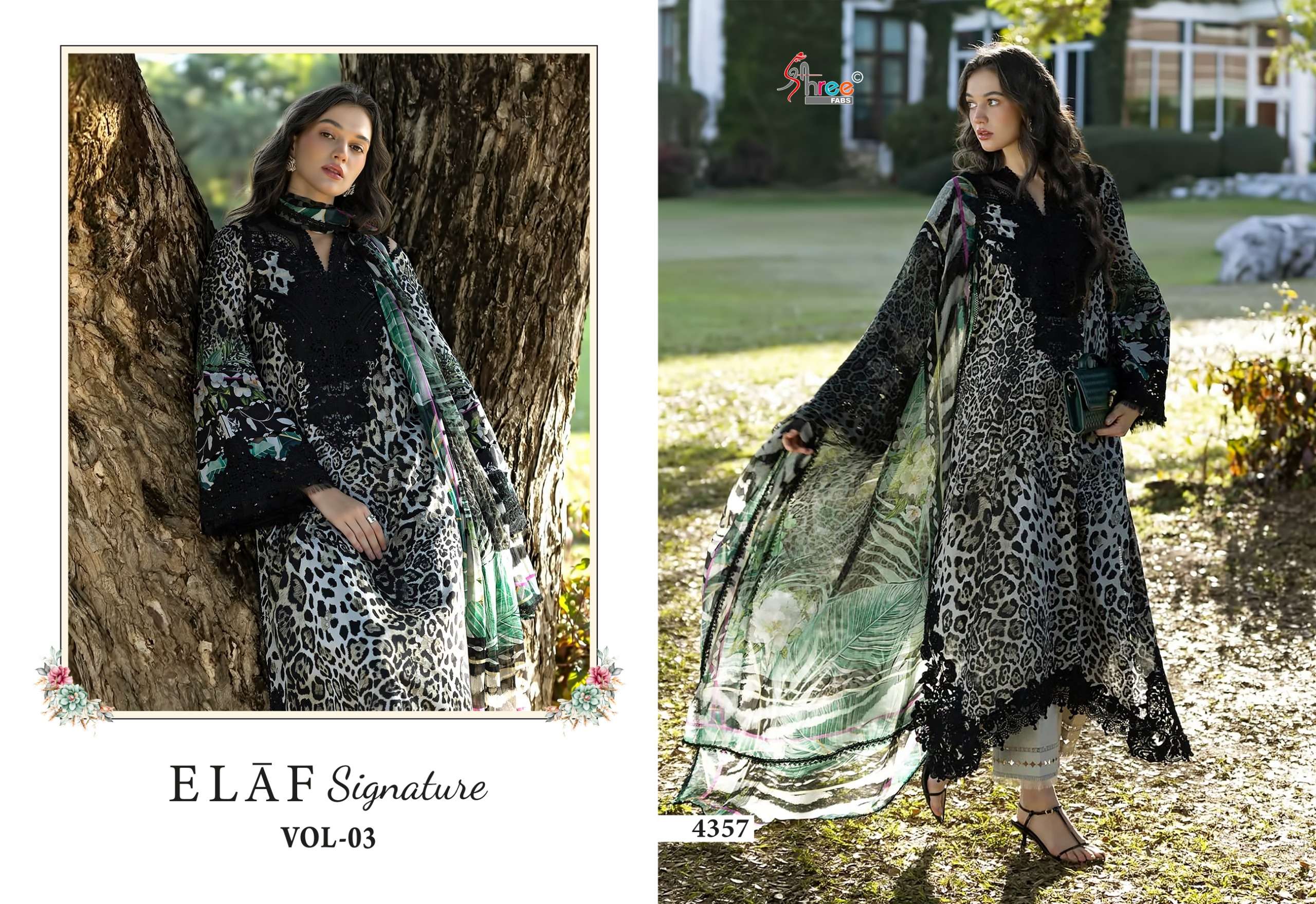 SHREE FABS ELAF SIGNATURE VOL 3  COTTON PRINT WITH PATCH EMBROIDERY WORK SUIT
