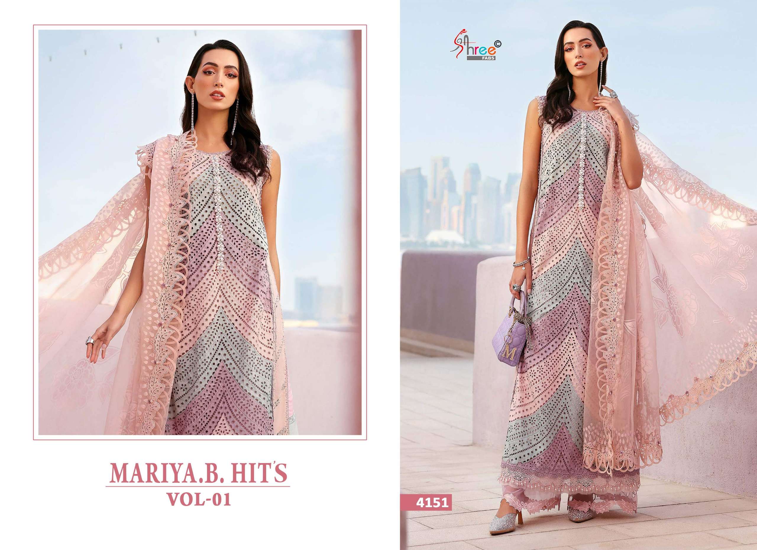 SHREE FABS MARIYA B HITS VOL 1 COTTON HEAVY EMBROIDERY DESIGNER PAKISTANI SUIT