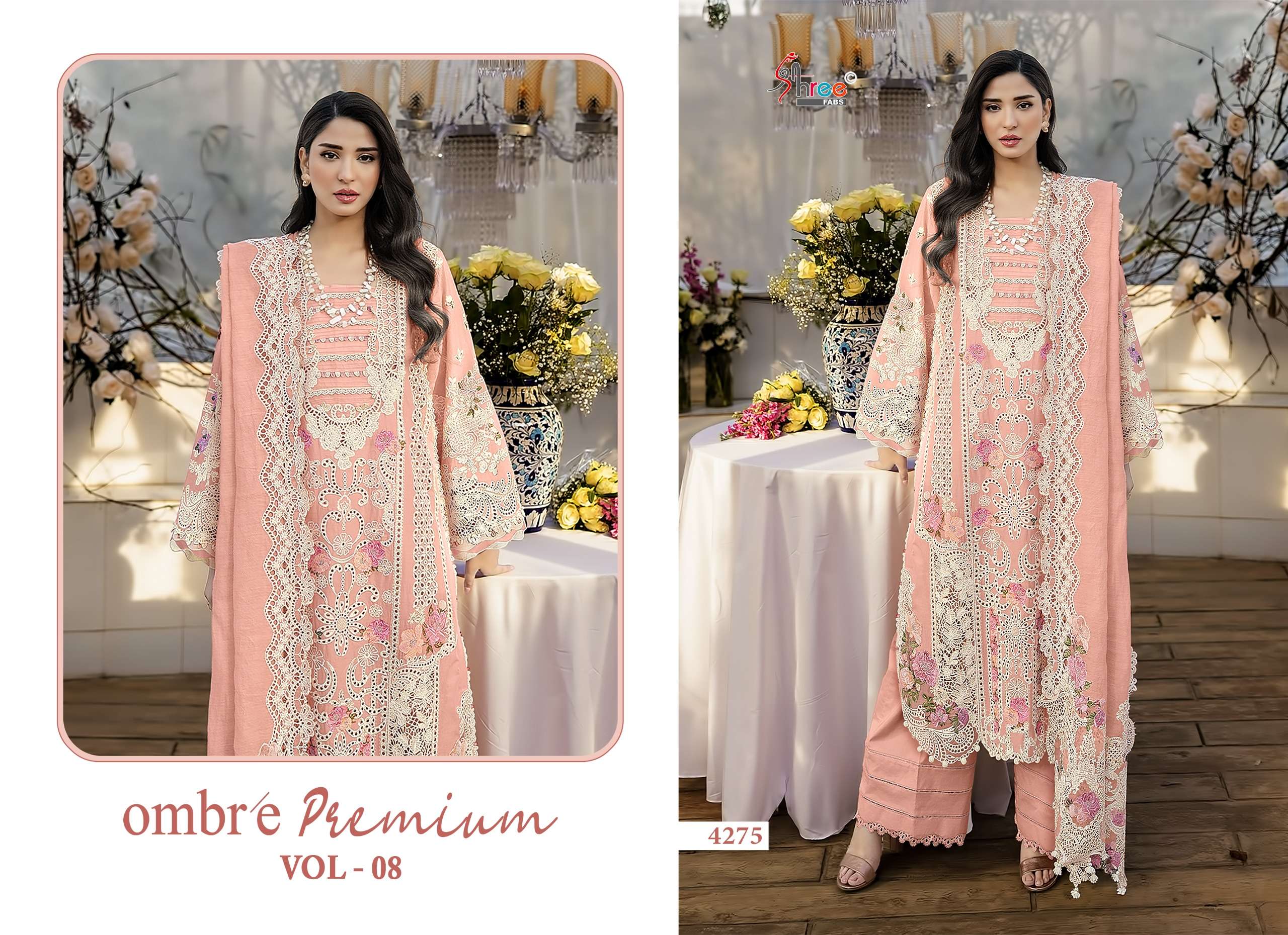 SHREE FABS OMBRE PREMIUM VOL 8 COTTON HEAVY EMBROIDERY DESIGNER SUIT