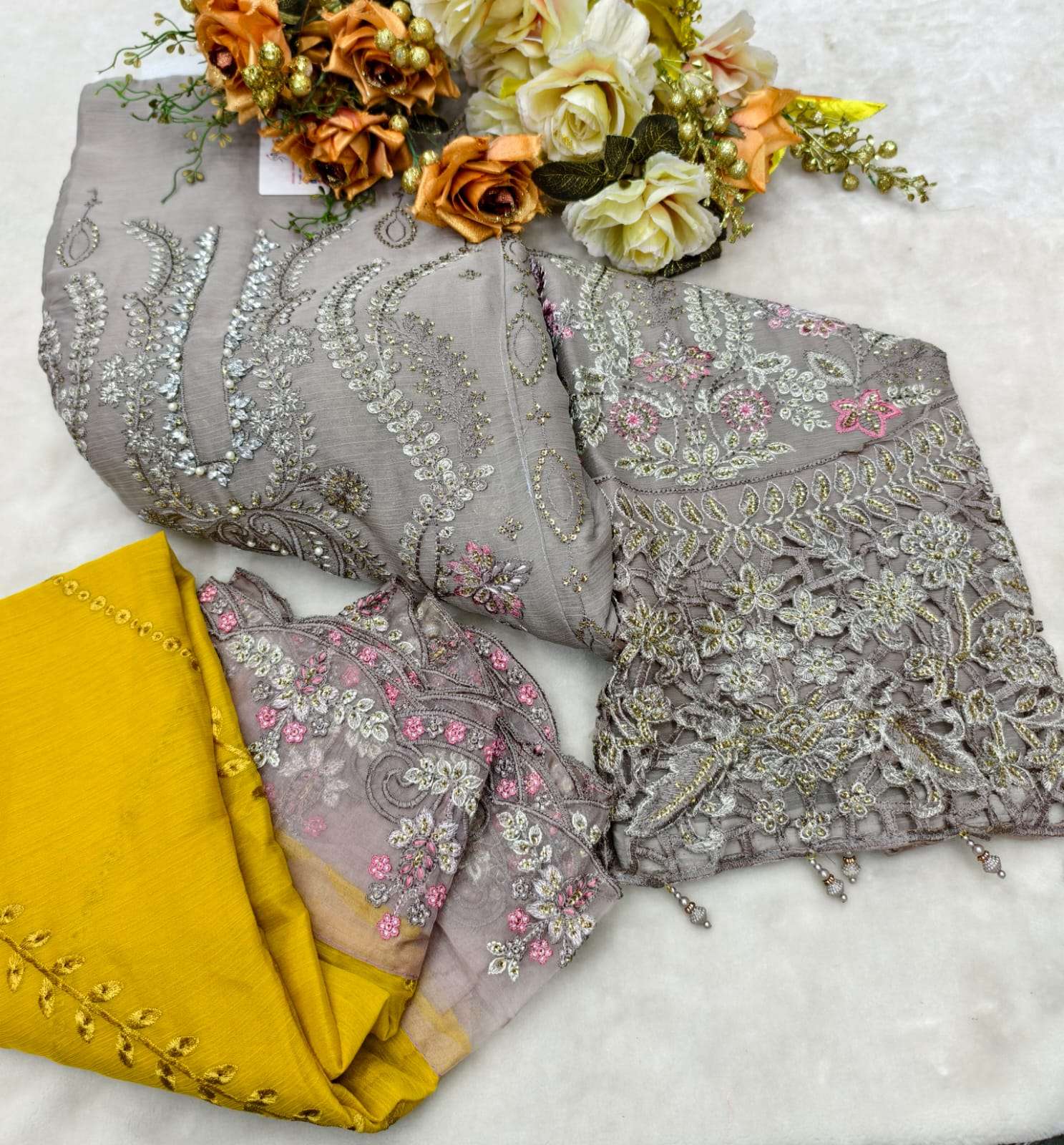 SHREE FABS SF 5539 CHIFFON HEAVY EMBROIDERY DESIGNER SUIT