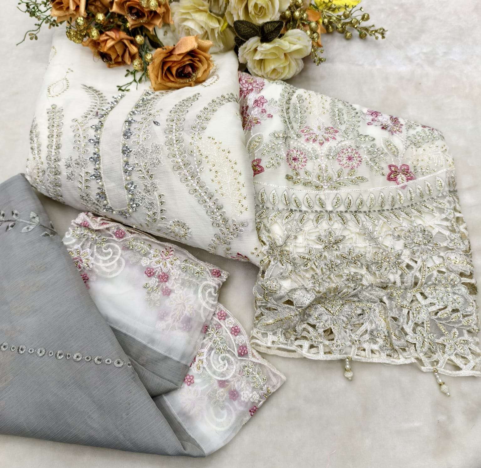 SHREE FABS SF 5539 CHIFFON HEAVY EMBROIDERY DESIGNER SUIT
