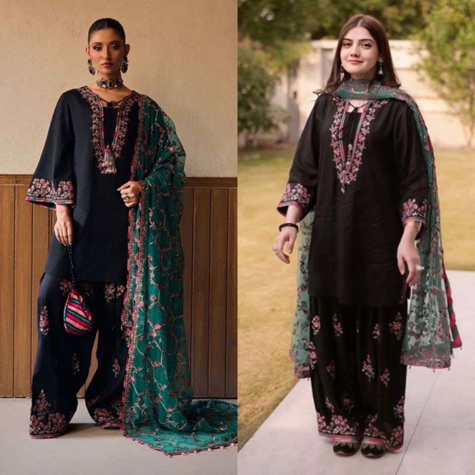 SR 1708 SILK SEQUENCE EMBROIDERY DESIGNER WORK PARTY WEAR LADIES SUIT
