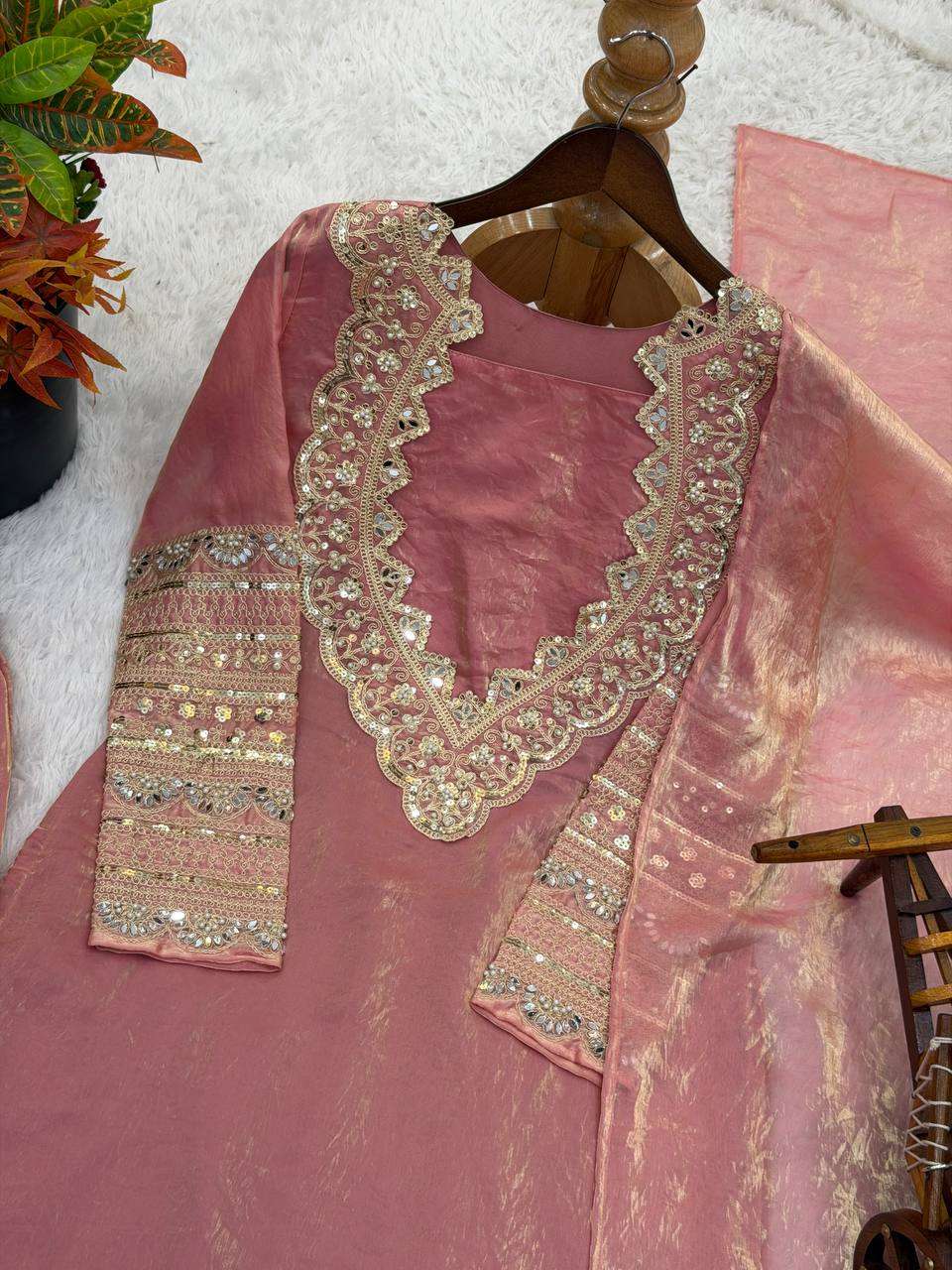 SRK 5346 SILK SEQUENCE EMBROIDERY DESIGNER WORK PARTY WEAR LADIES SUIT 