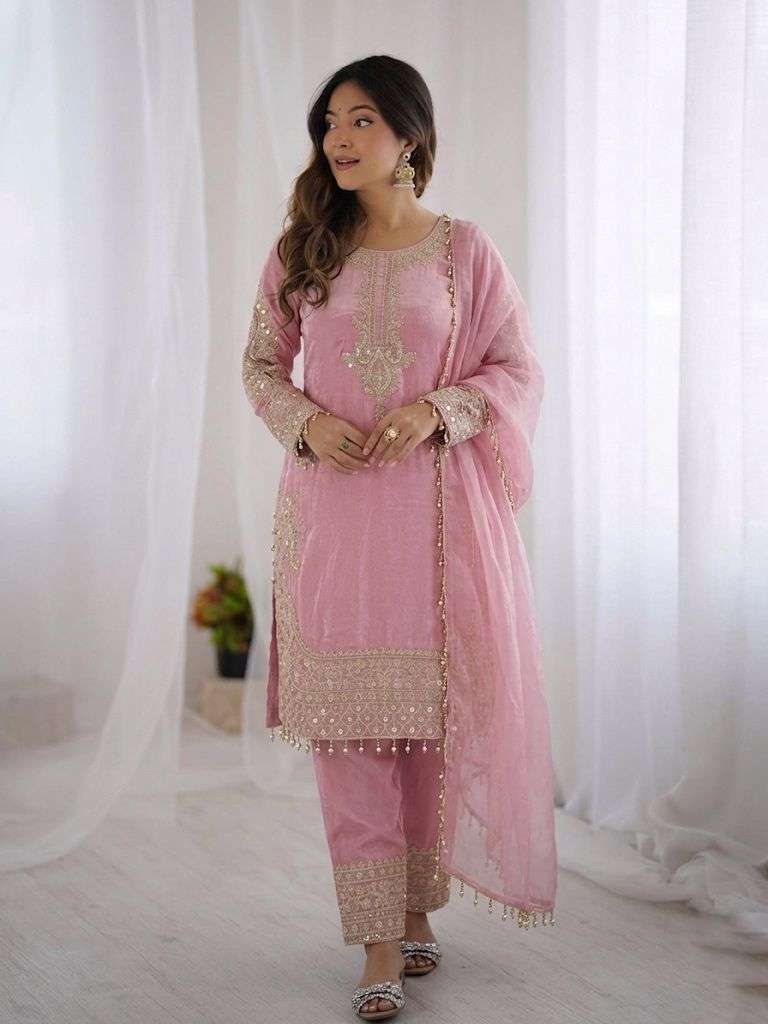 SSR 540 SILK SEQUENCE EMBROIDERY DESIGNER WORK PARTY WEAR LADIES SUIT