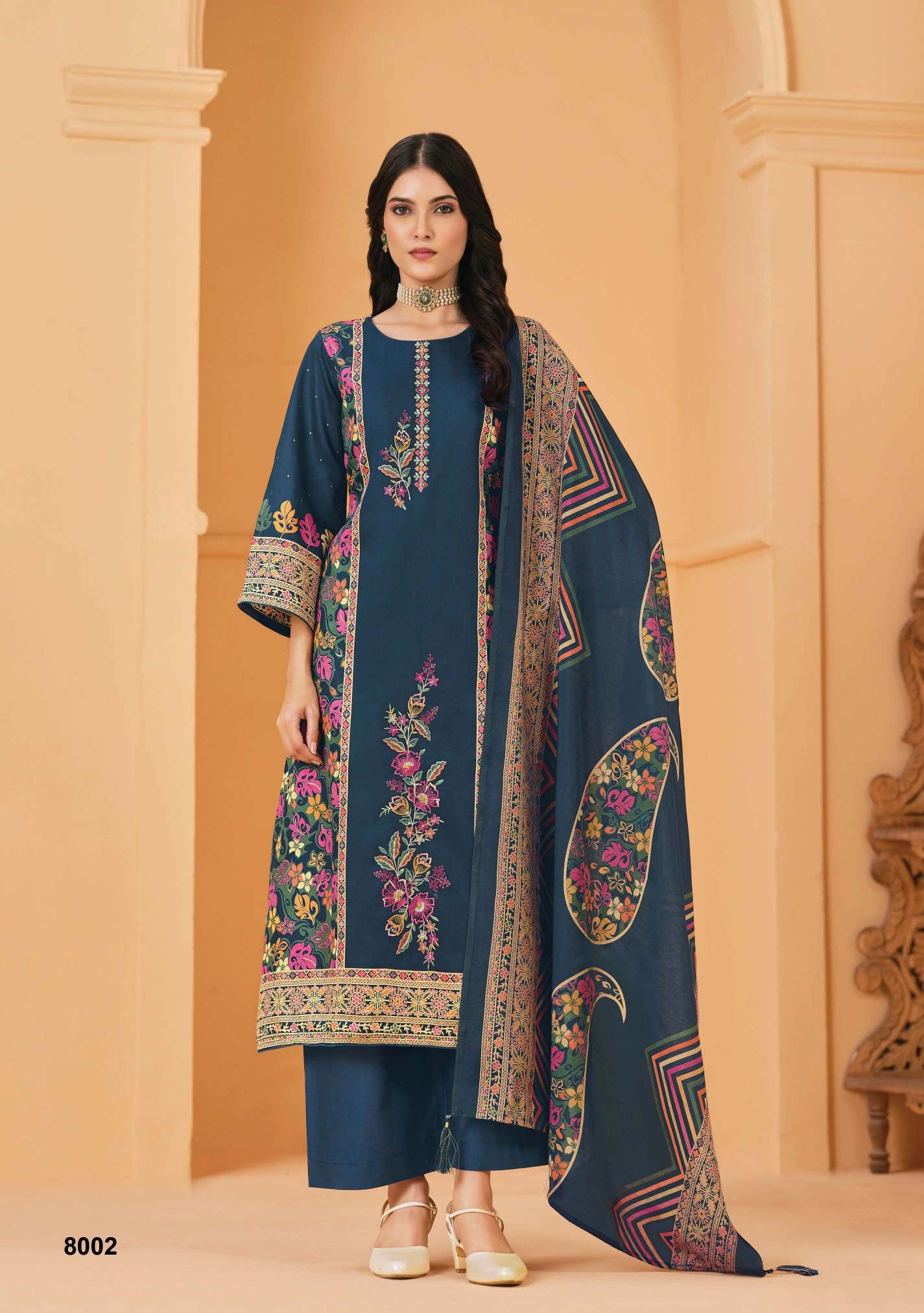 SURYAJYOTI KAAMINI VOL 8 JAM SATIN PRINT WITH EMBROIDERY WORK SUIT