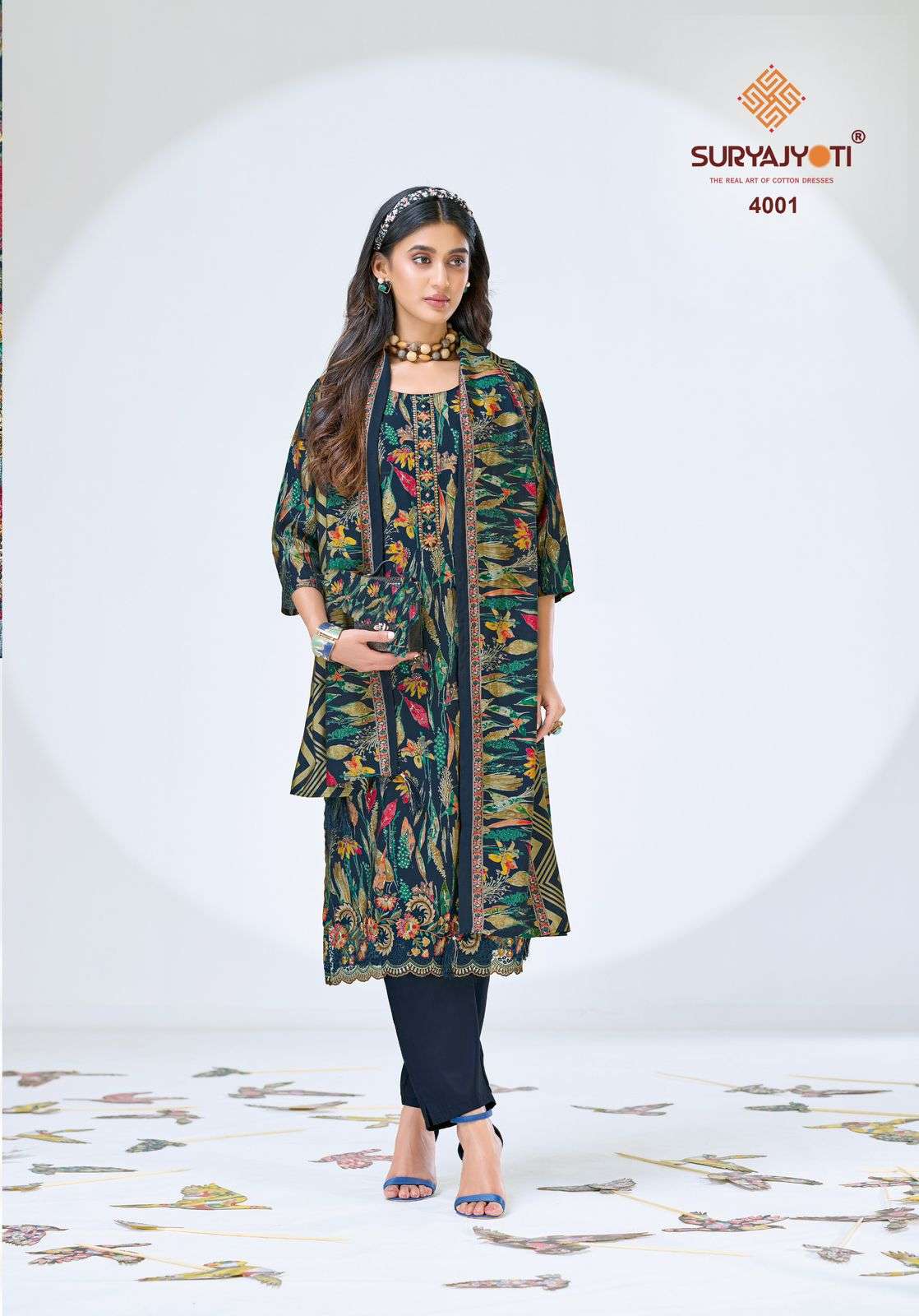SURYAJYOTI KATRINA VOL 4 STITCH COLLECTION MODAL SILK DESIGNER WORK SUIT