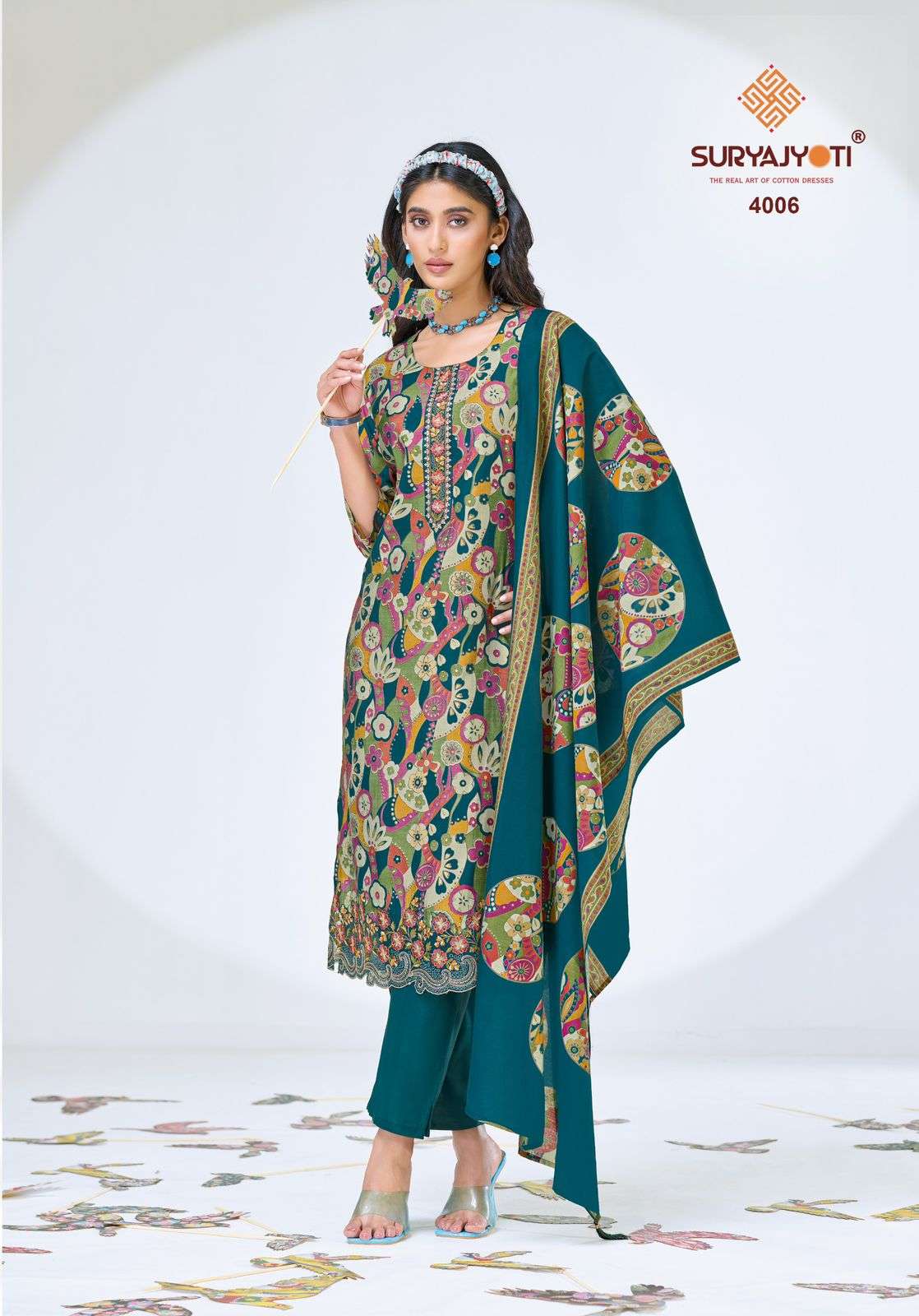 SURYAJYOTI KATRINA VOL 4 STITCH COLLECTION MODAL SILK DESIGNER WORK SUIT