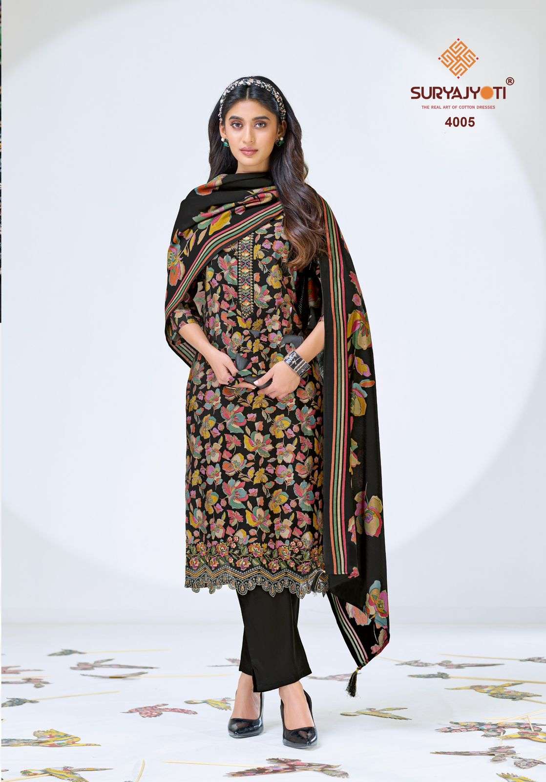 SURYAJYOTI KATRINA VOL 4 STITCH COLLECTION MODAL SILK DESIGNER WORK SUIT
