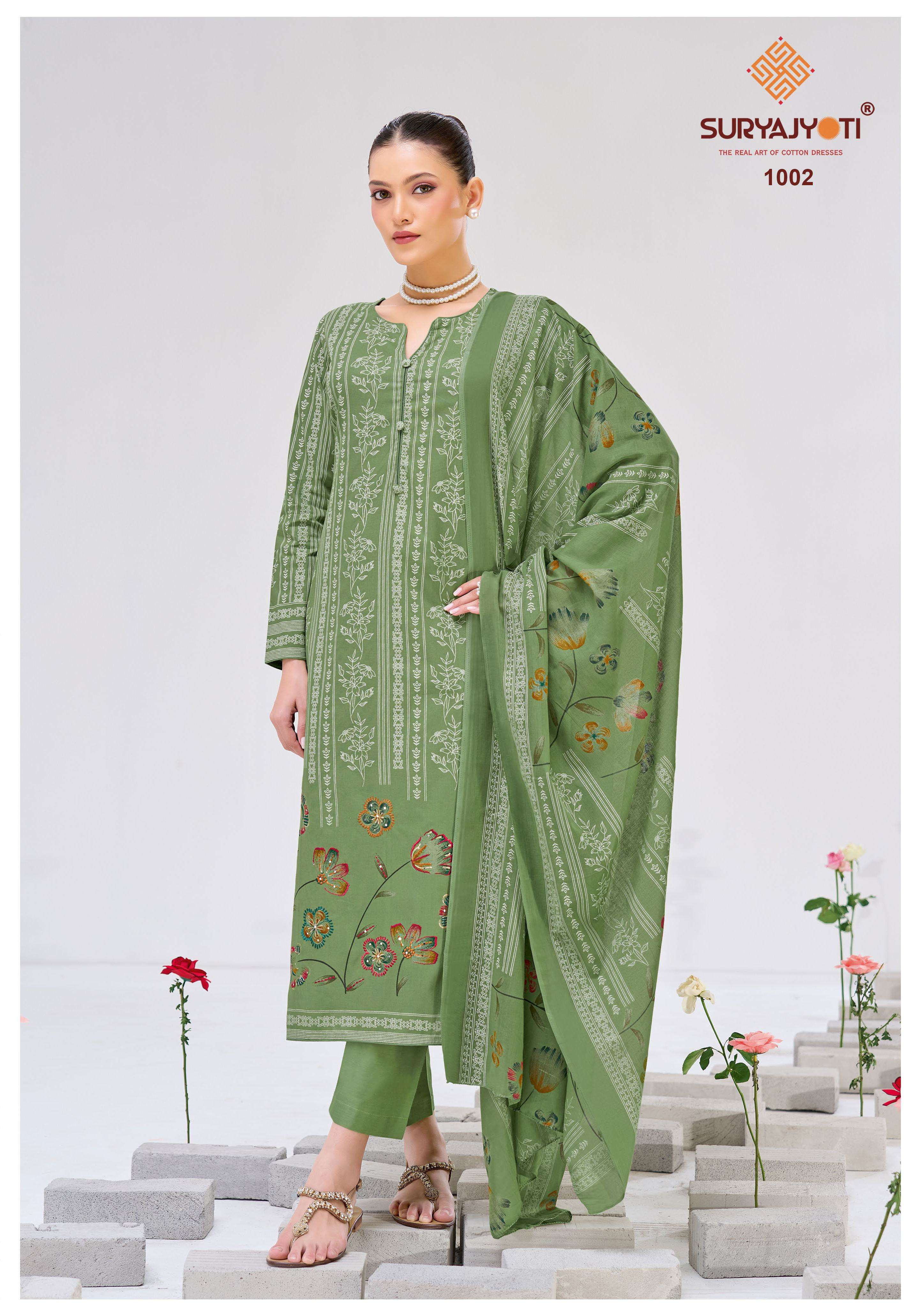SURYAJYOTI KIMAYA VOL 1 COTTON PRINT FANCY DESIGNER WORK LADIES SUIT