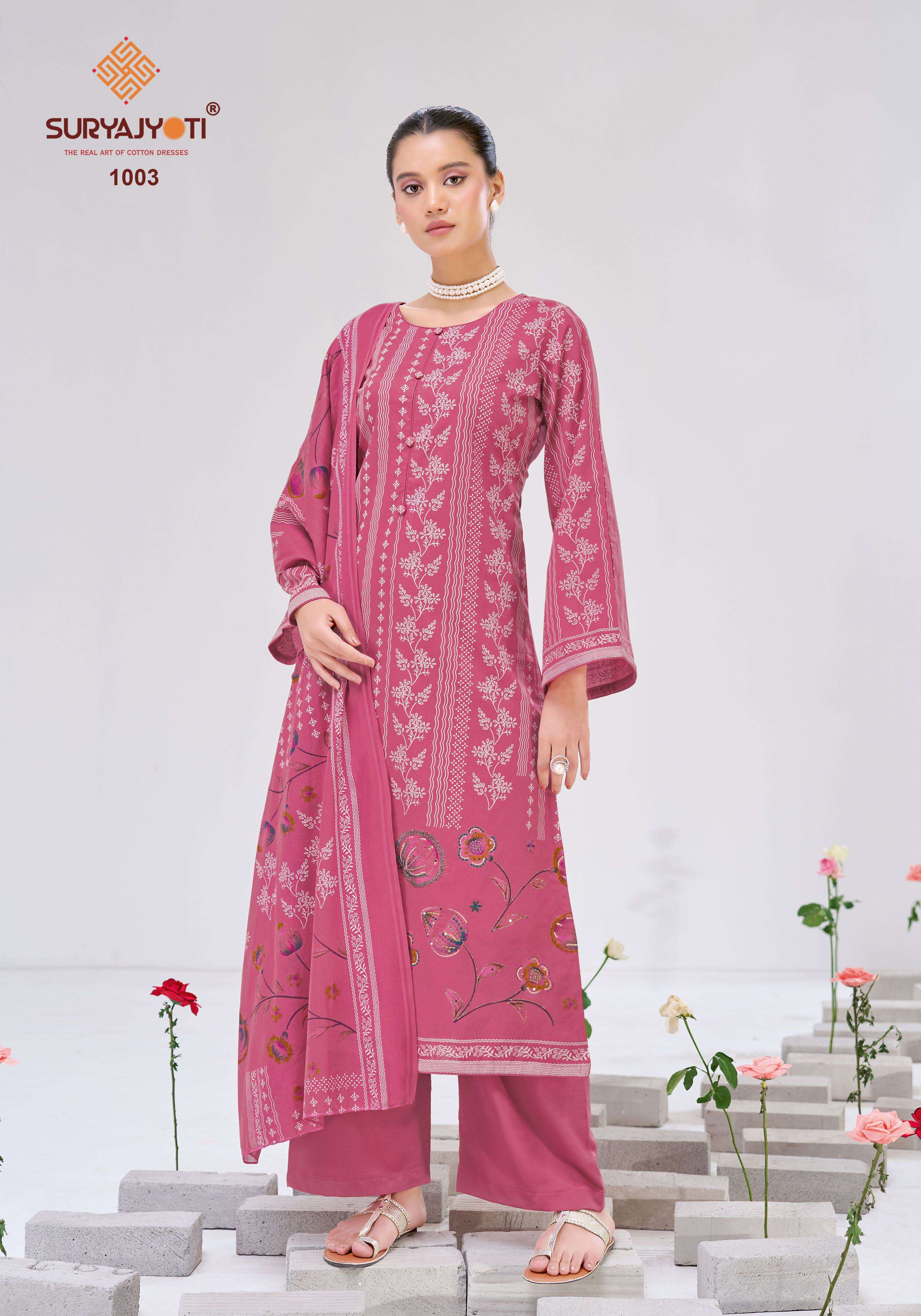 SURYAJYOTI KIMAYA VOL 1 COTTON PRINT FANCY DESIGNER WORK LADIES SUIT