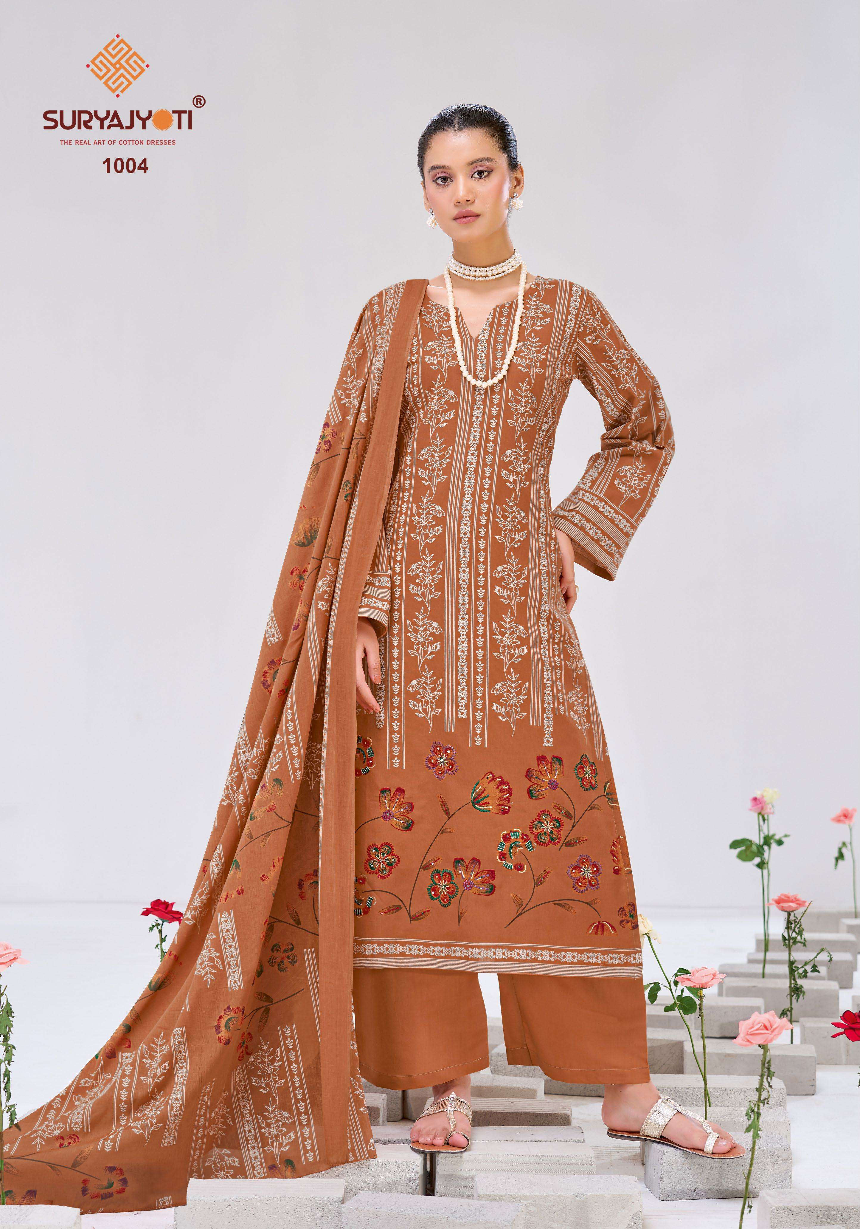 SURYAJYOTI KIMAYA VOL 1 COTTON PRINT FANCY DESIGNER WORK LADIES SUIT