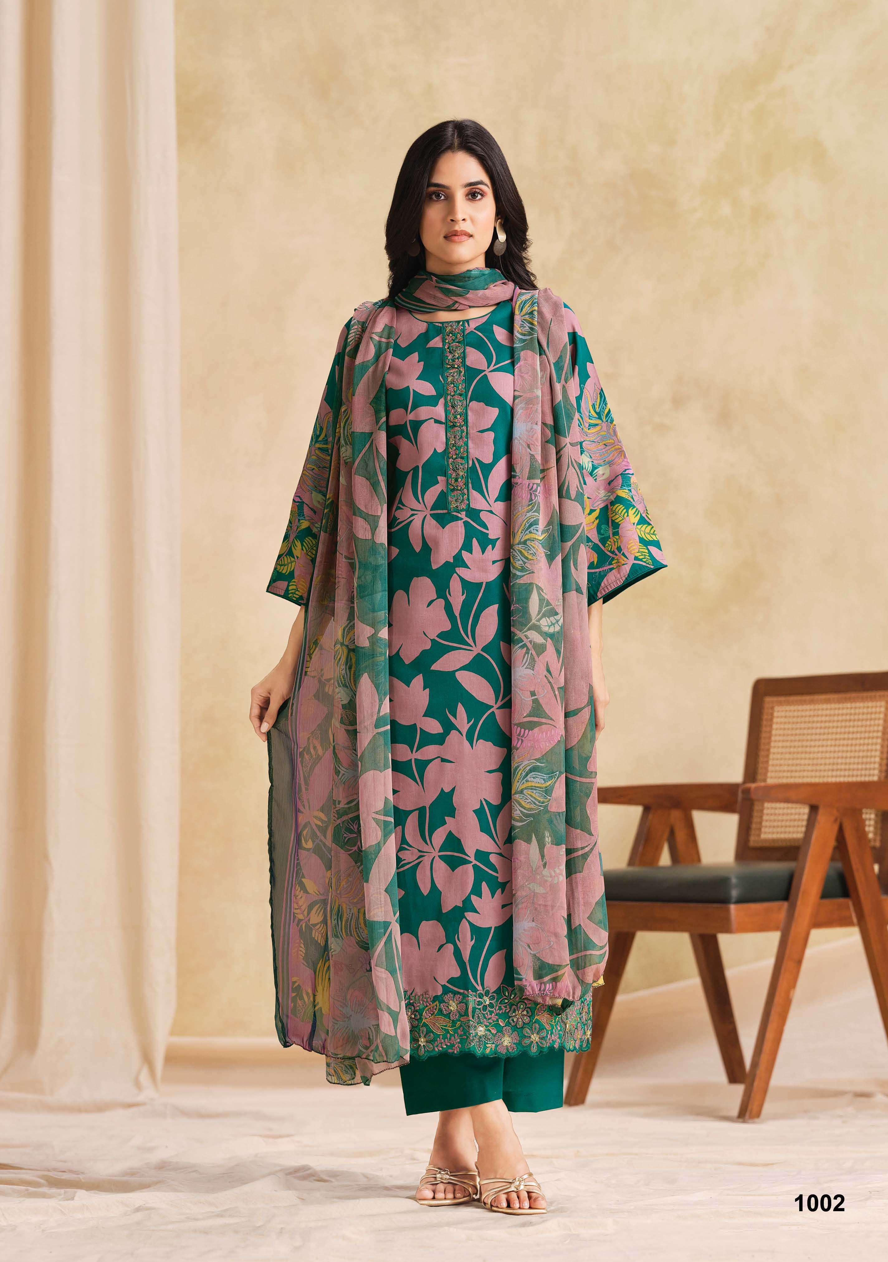 SURYAJYOTI NITYA VOL 1 JAM SATIN PRINT WITH FANCY EMBROIDERY WORK SUIT