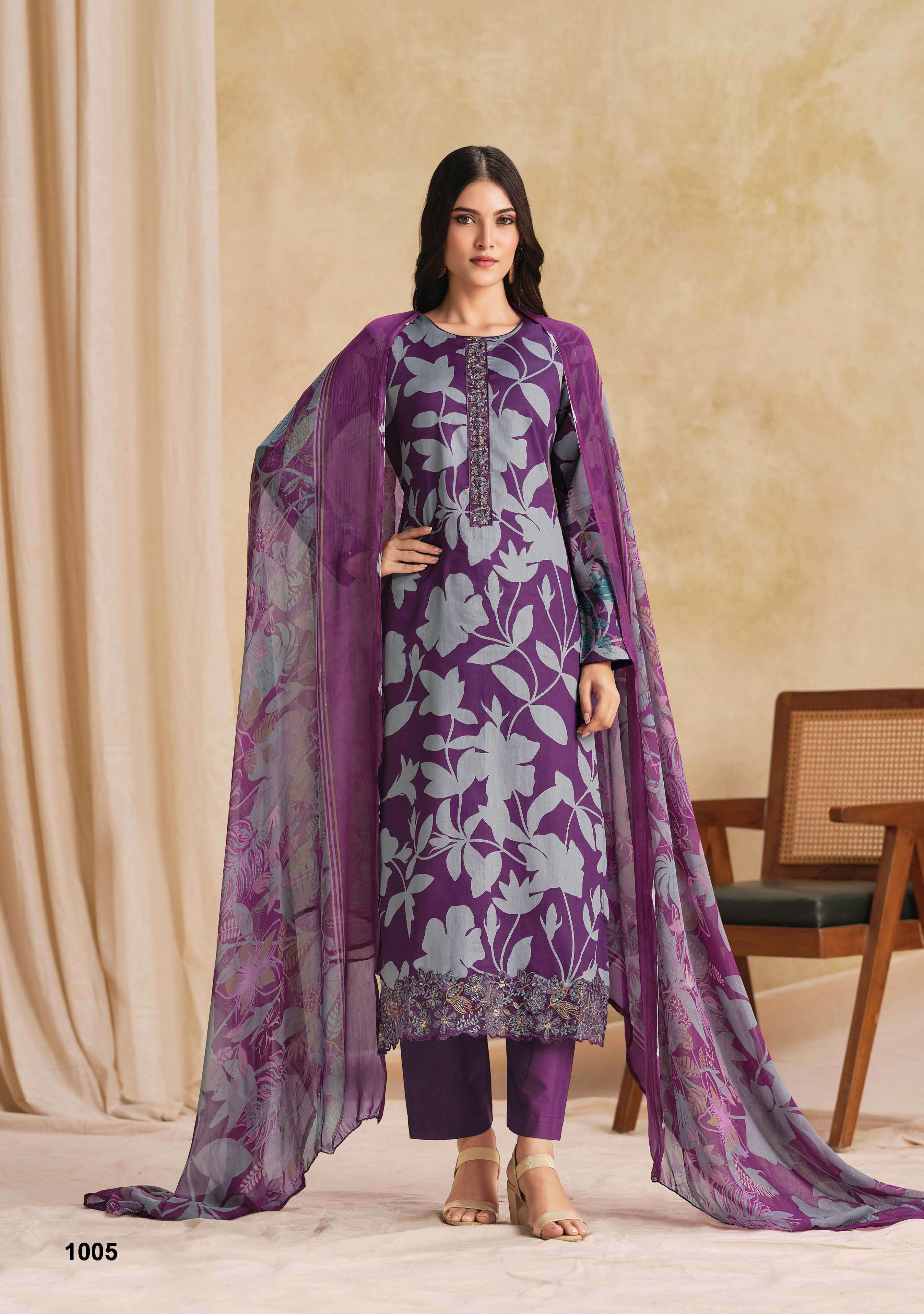 SURYAJYOTI NITYA VOL 1 JAM SATIN PRINT WITH FANCY EMBROIDERY WORK SUIT