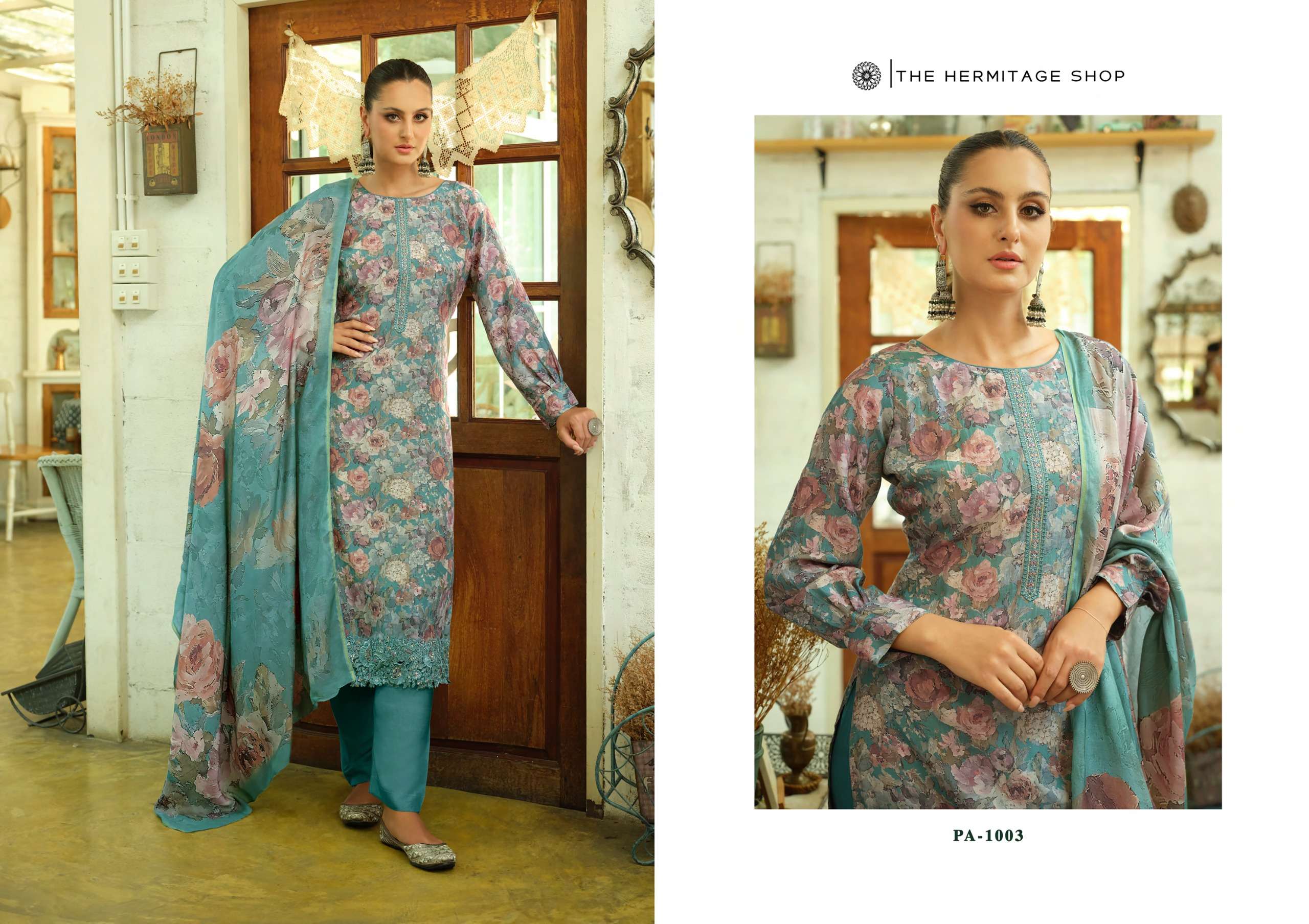 THE HERMITAGE SHOP PAASHA LAWN COTTON  DIGITAL PRINTS WITH FANCY WORK SUIT
