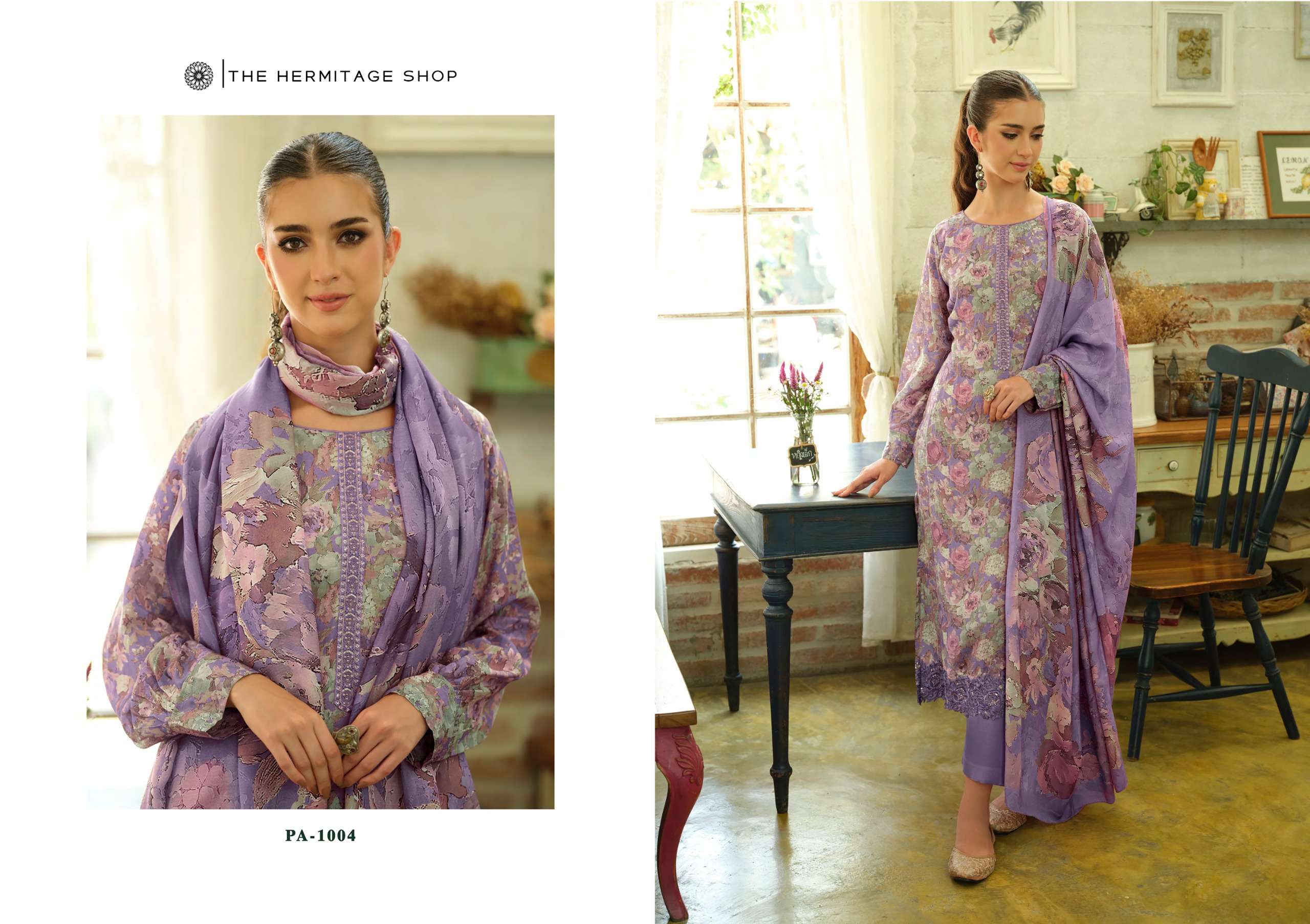 THE HERMITAGE SHOP PAASHA LAWN COTTON  DIGITAL PRINTS WITH FANCY WORK SUIT