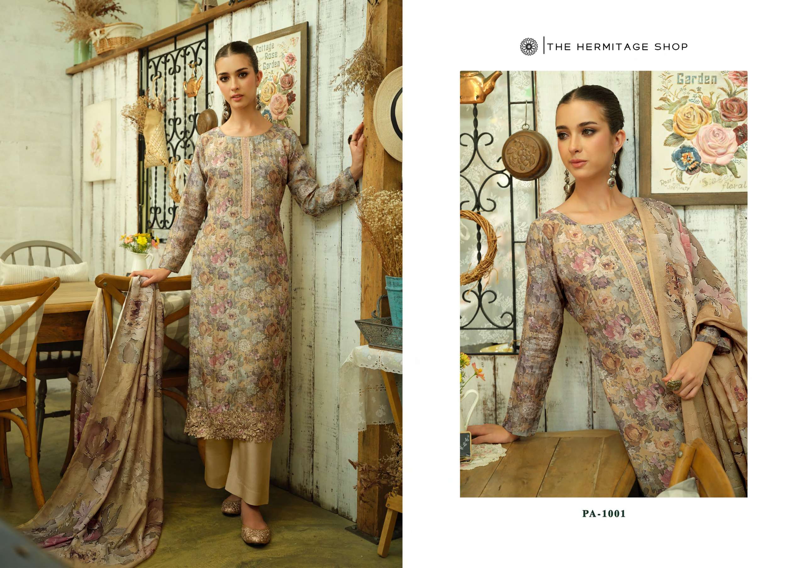 THE HERMITAGE SHOP PAASHA LAWN COTTON  DIGITAL PRINTS WITH FANCY WORK SUIT