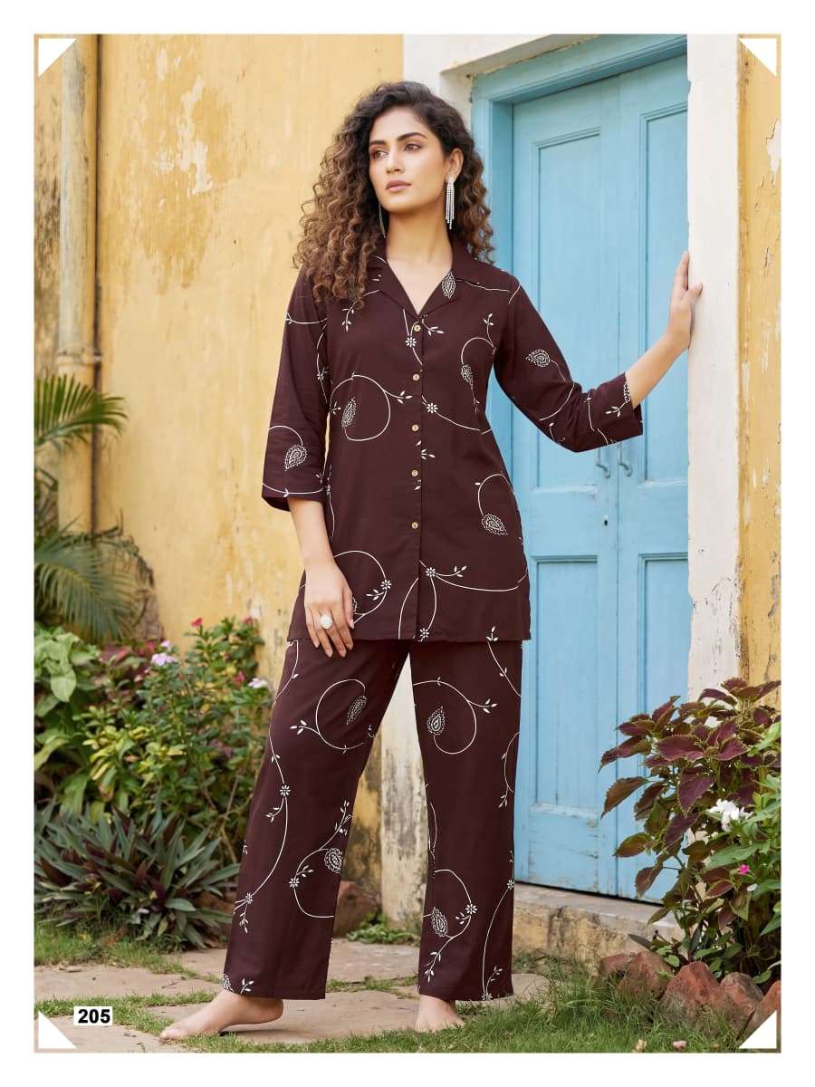 TIPS AND TOPS PRINCESS VOL 2 RAYON PRINTED FANCY LADIES CO-ORD SET