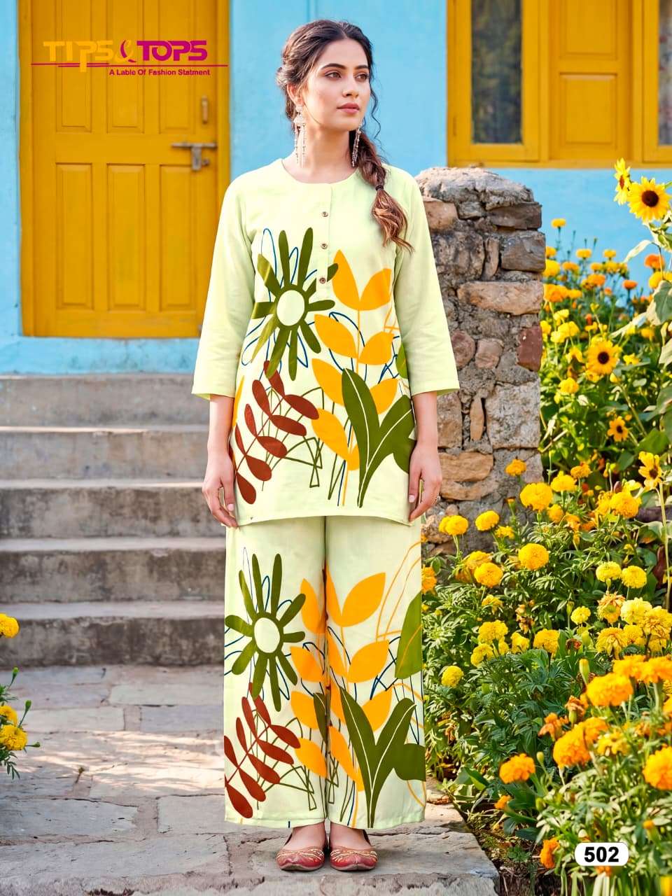 TIPS AND TOPS SUMMER BEAUTY VOL 5 RAYON FLORAL PRINT FANCY CO-ORD SET