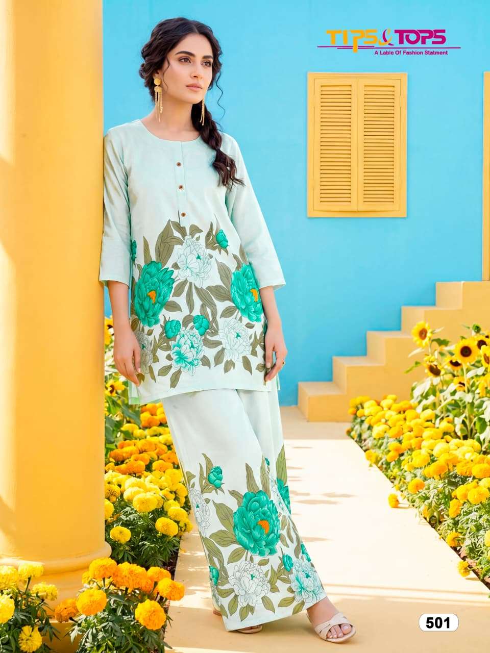 TIPS AND TOPS SUMMER BEAUTY VOL 5 RAYON FLORAL PRINT FANCY CO-ORD SET