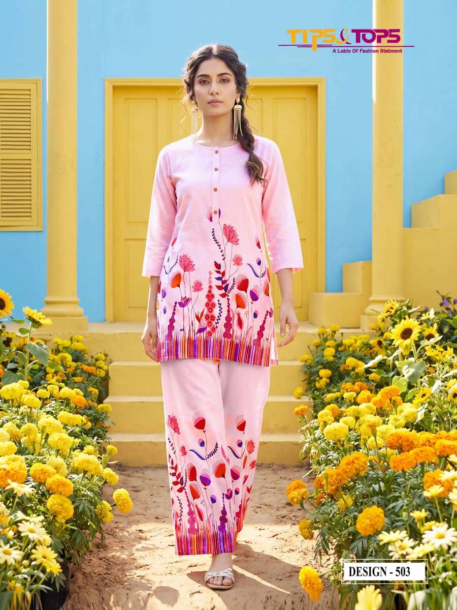 TIPS AND TOPS SUMMER BEAUTY VOL 5 RAYON FLORAL PRINT FANCY CO-ORD SET