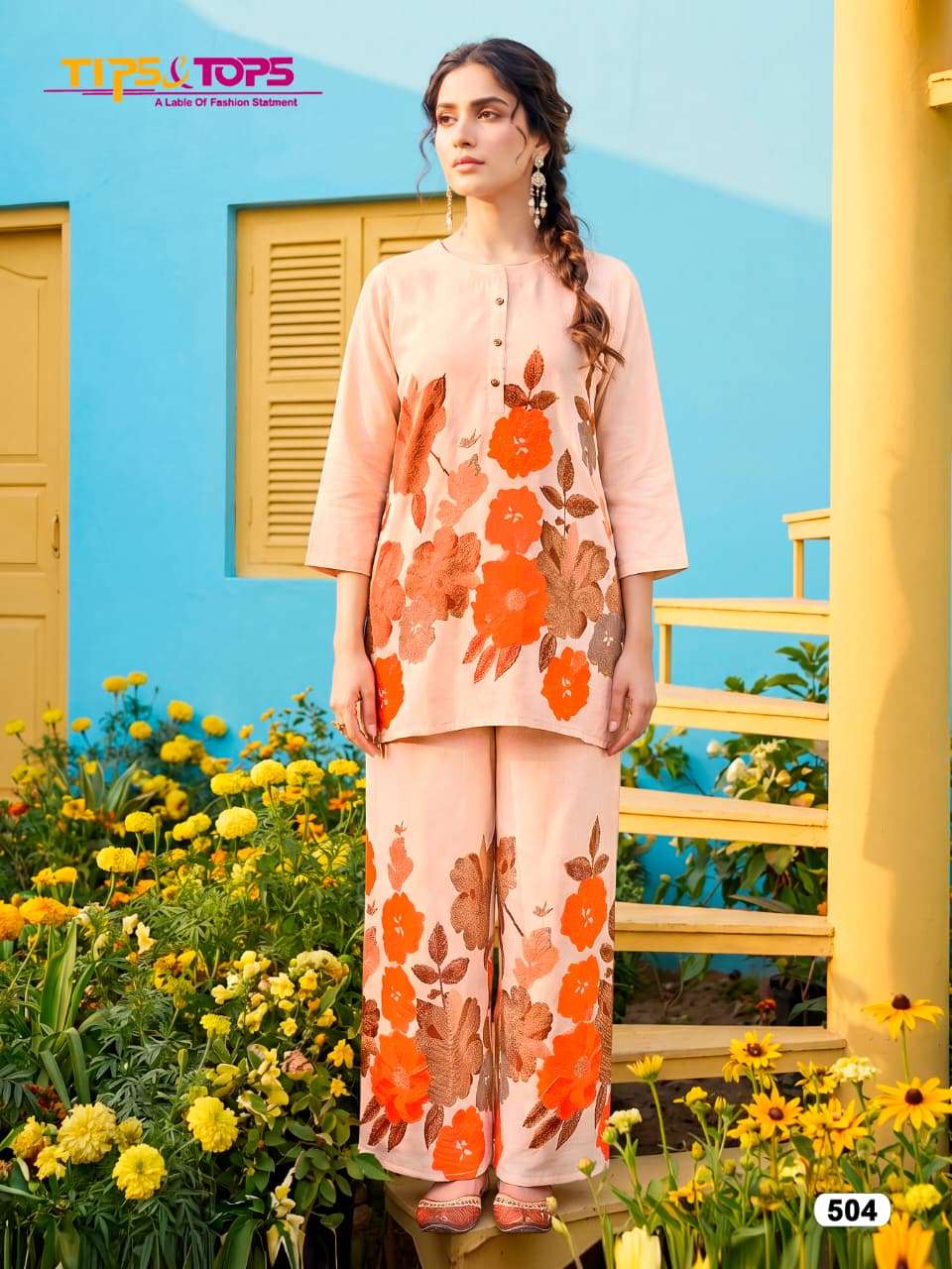 TIPS AND TOPS SUMMER BEAUTY VOL 5 RAYON FLORAL PRINT FANCY CO-ORD SET
