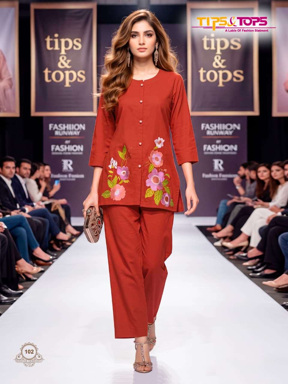 TIPS AND TOPS SUMMER LOVE COTTON FANCY WEAR LADIES CO-ORD SET