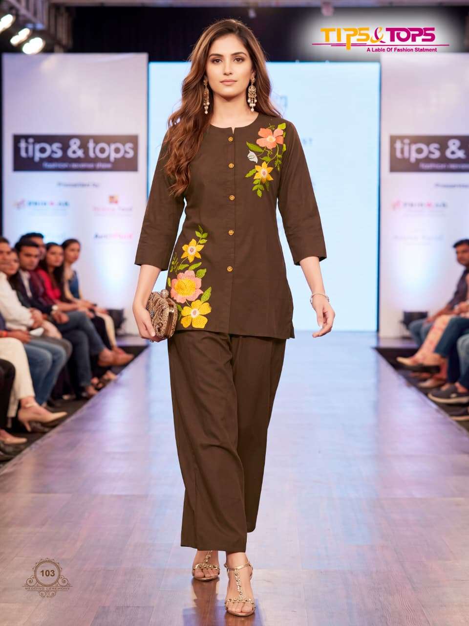 TIPS AND TOPS SUMMER LOVE COTTON FANCY WEAR LADIES CO-ORD SET