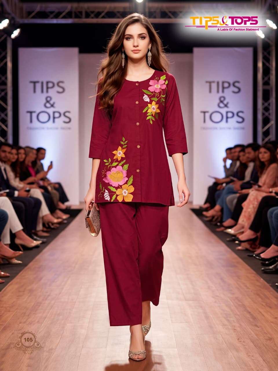 TIPS AND TOPS SUMMER LOVE COTTON FANCY WEAR LADIES CO-ORD SET